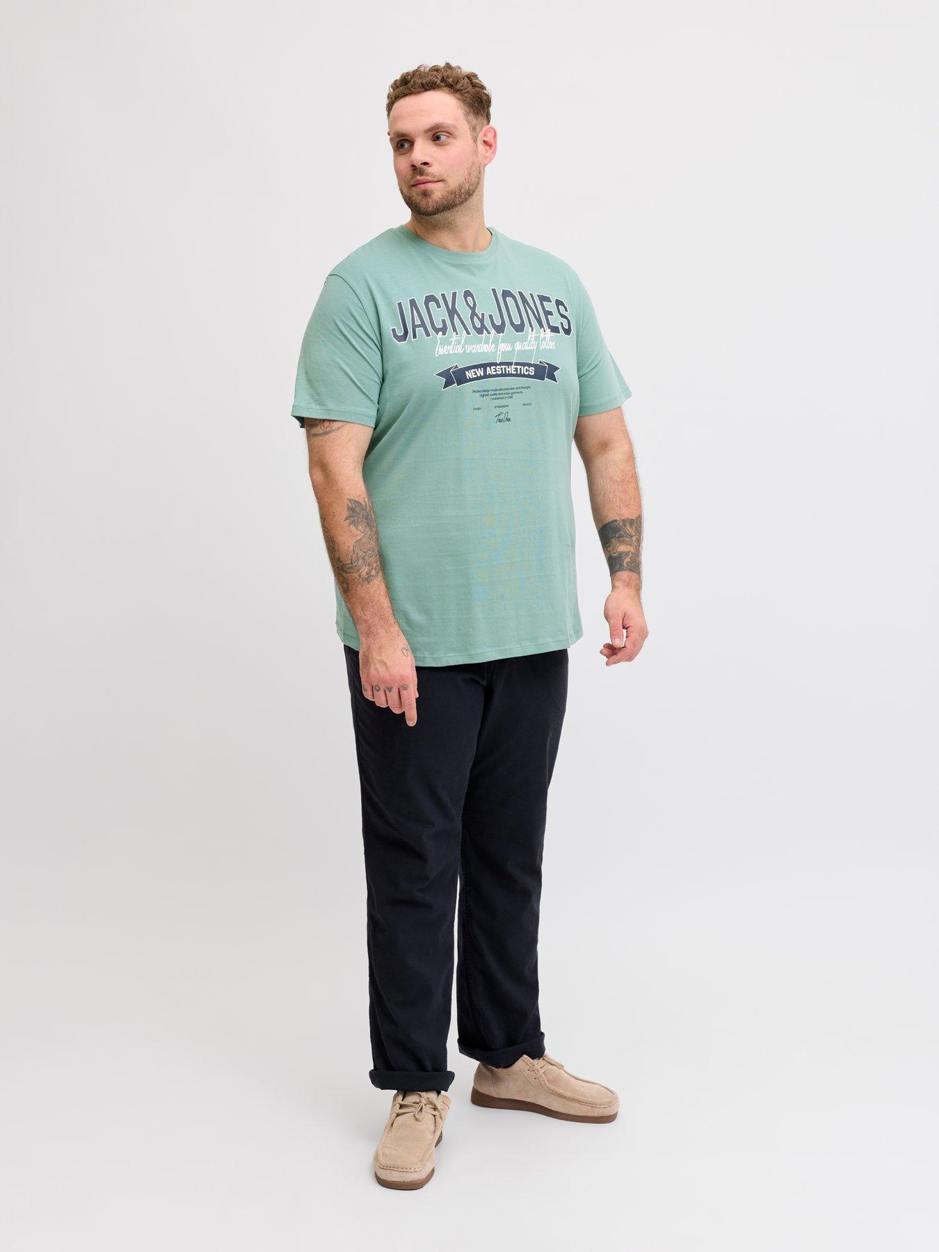 Image 3 of 5 of Jack & Jones Plus Logo T-Shirt - Aqua