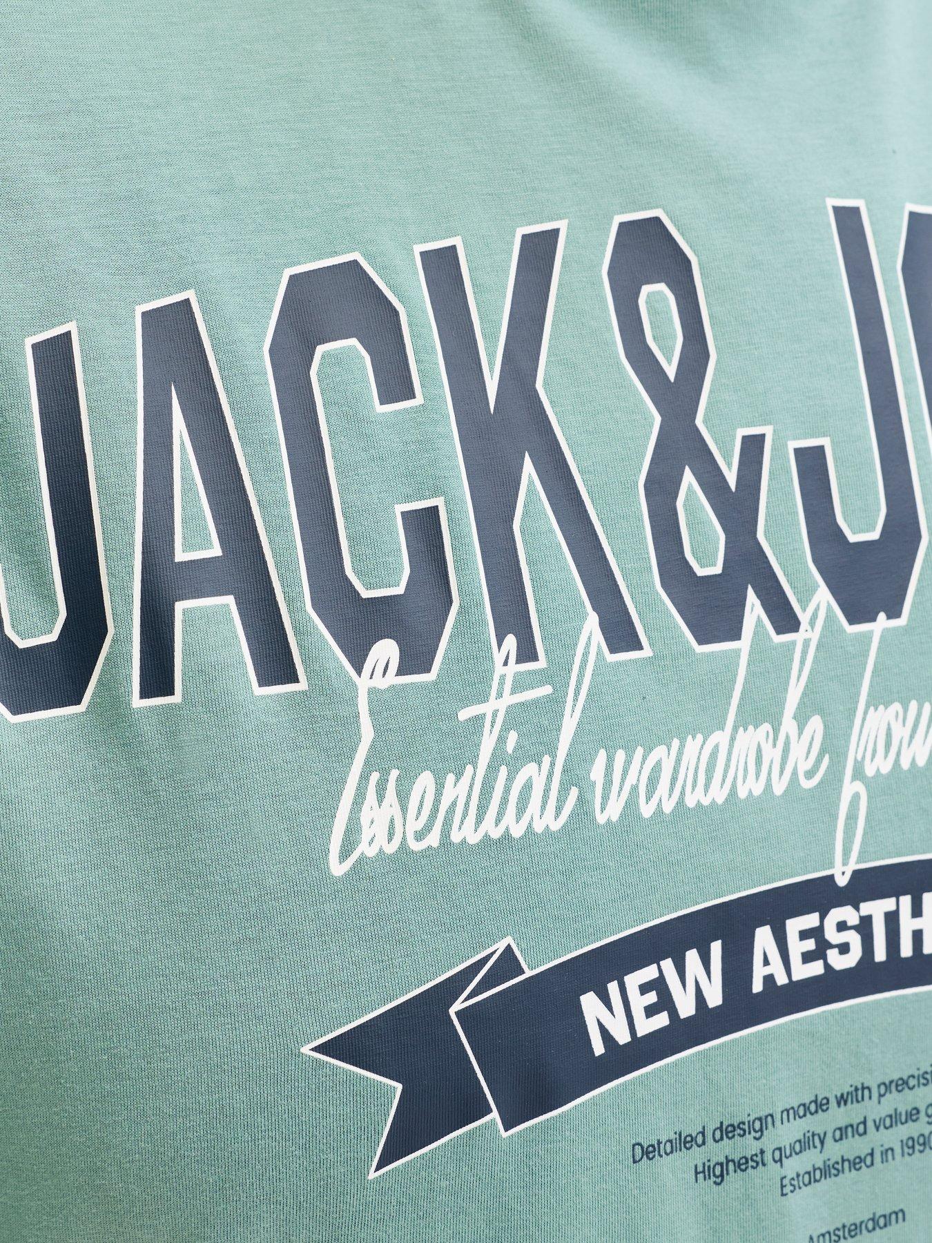 Image 5 of 5 of Jack & Jones Plus Logo T-Shirt - Aqua