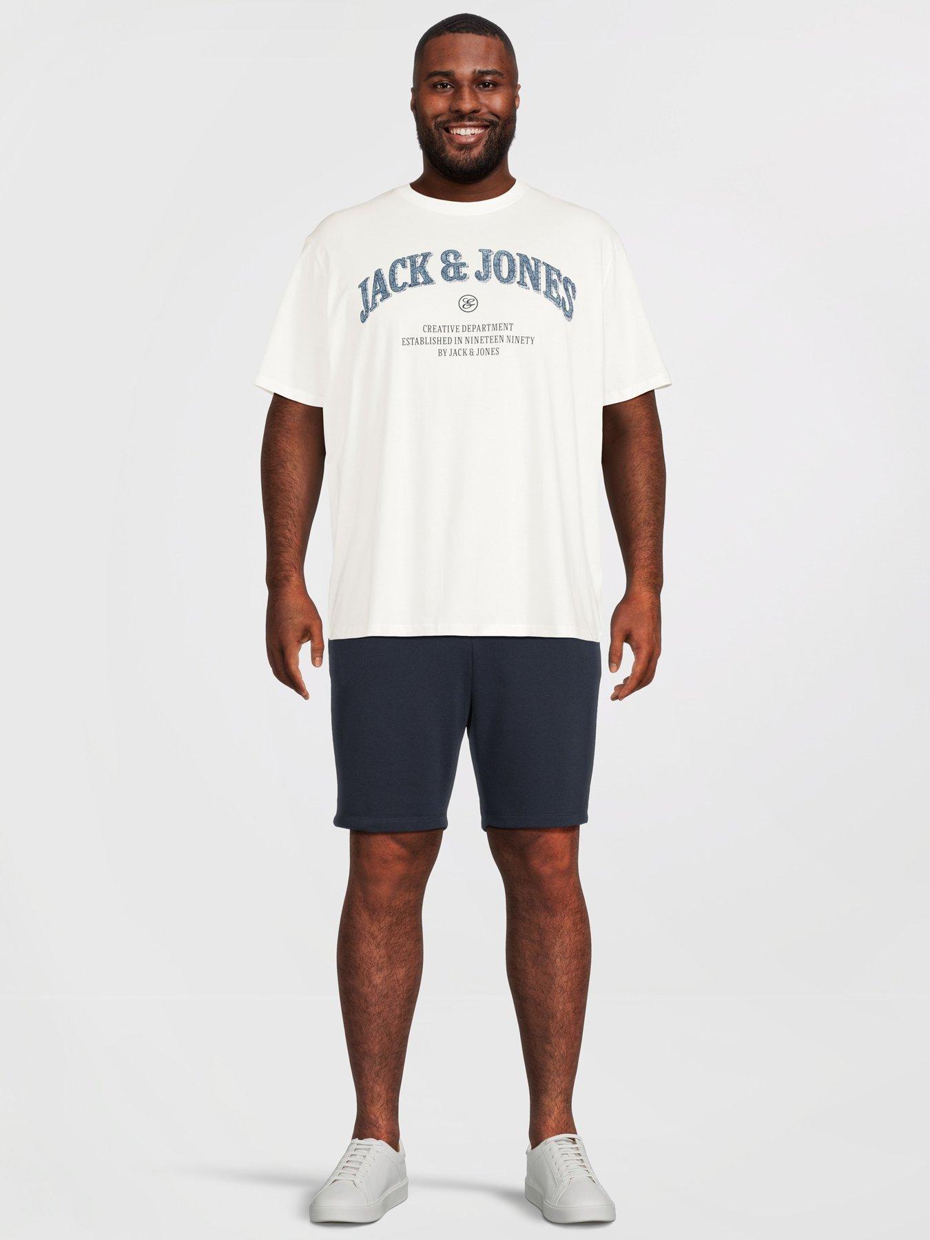 Image 3 of 5 of Jack & Jones Plus Gordon Bradley Sweat Shorts - Navy