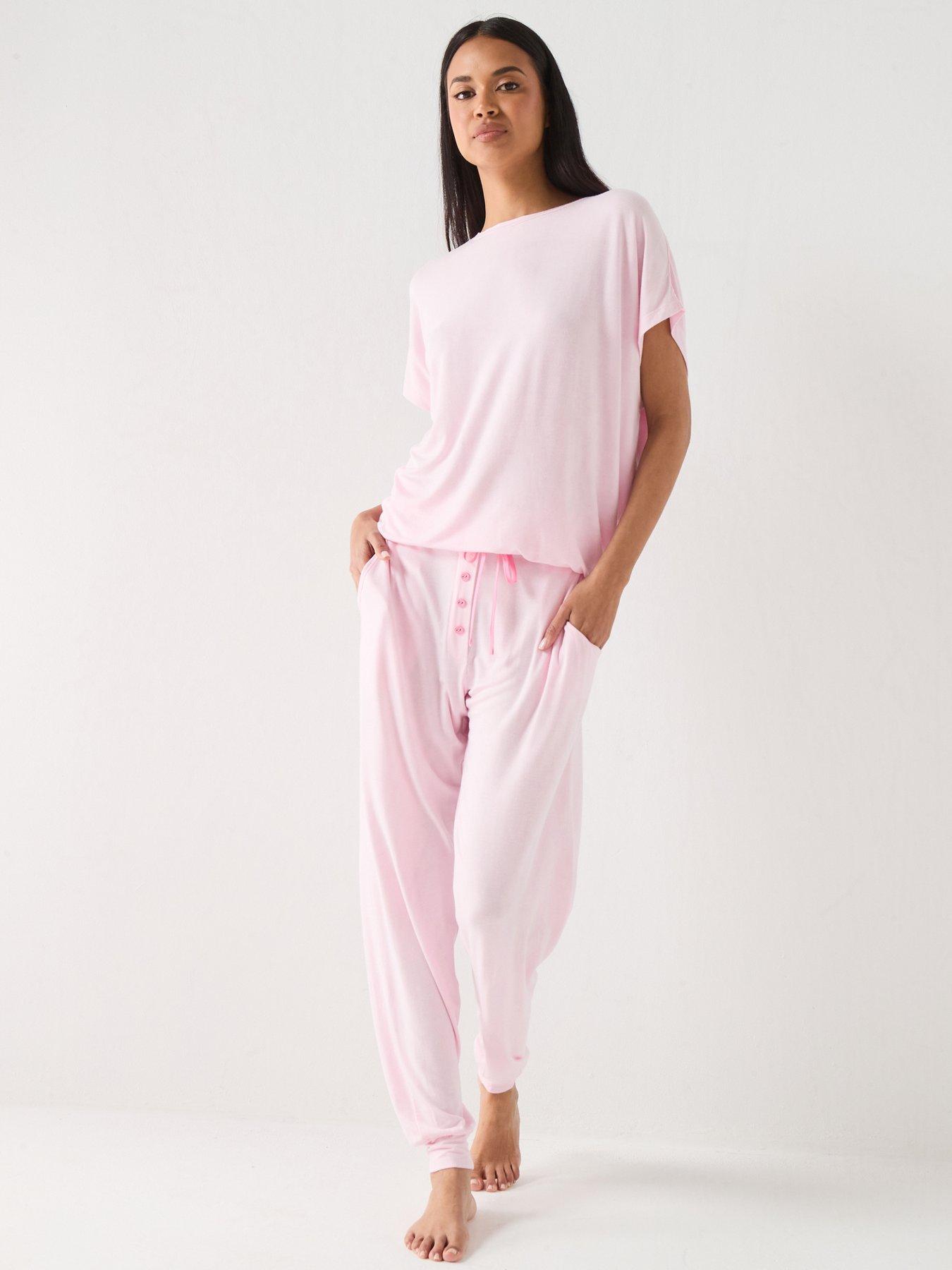 Cyberjammies Cyberjammies Francesca Light Pink Slouch Jersey Cap Sleeve Top  &  Pyjama Set - Light Pink