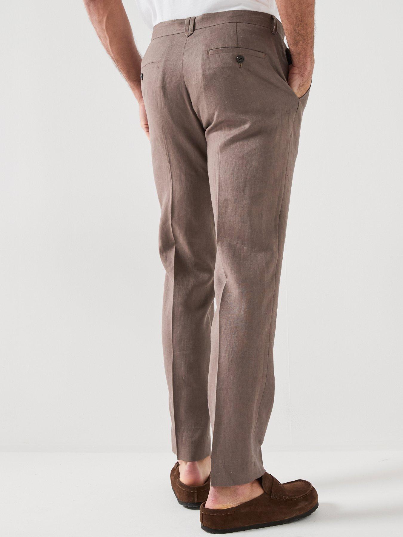 Image 2 of 6 of Jack & Jones Premium Martin Lawrence Linen Suit Trousers - Brown