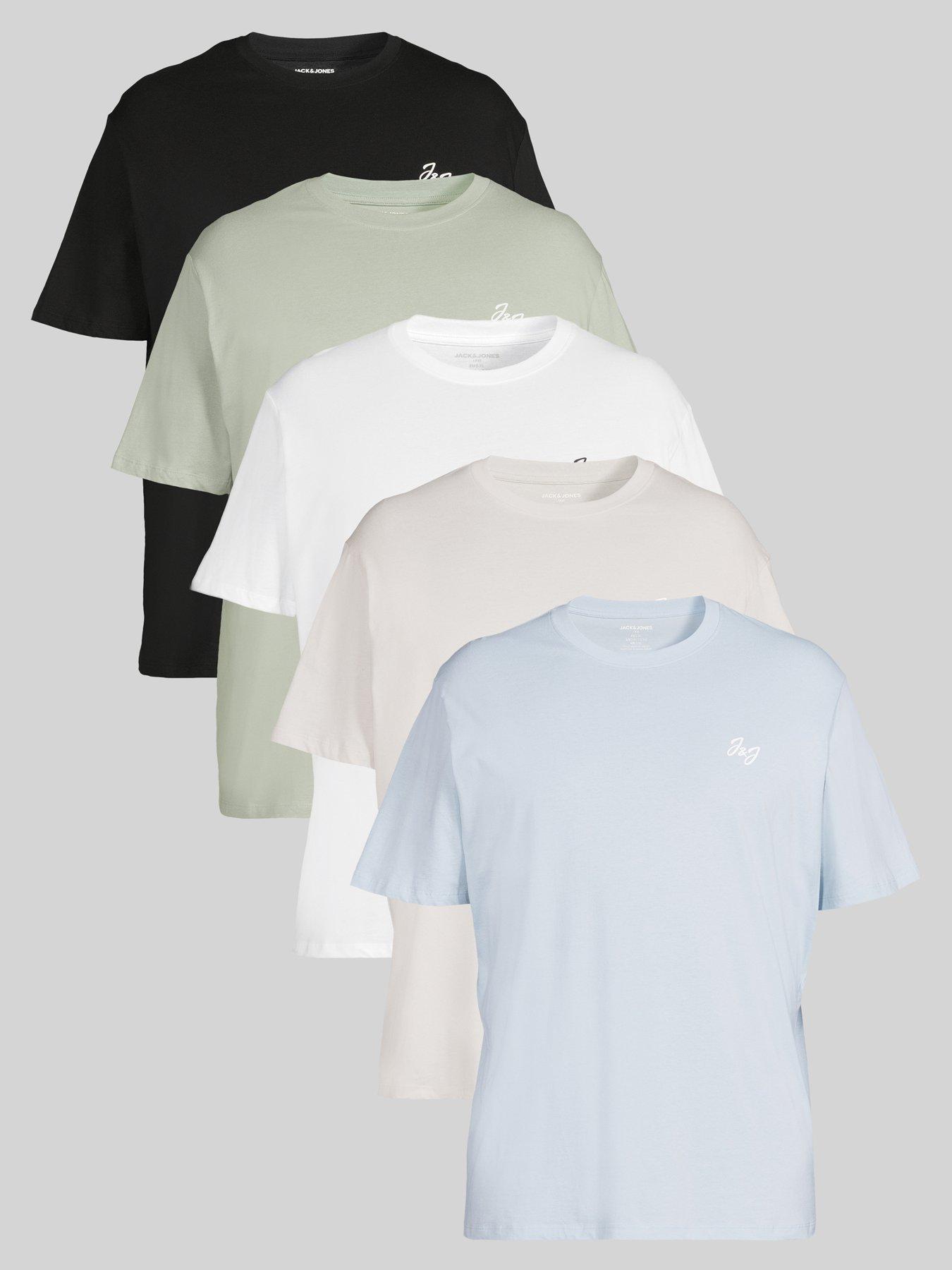 Jack & Jones Jack & Jones Plus Short Sleeve Crew Neck T-Shirts 5 Pack - Multi