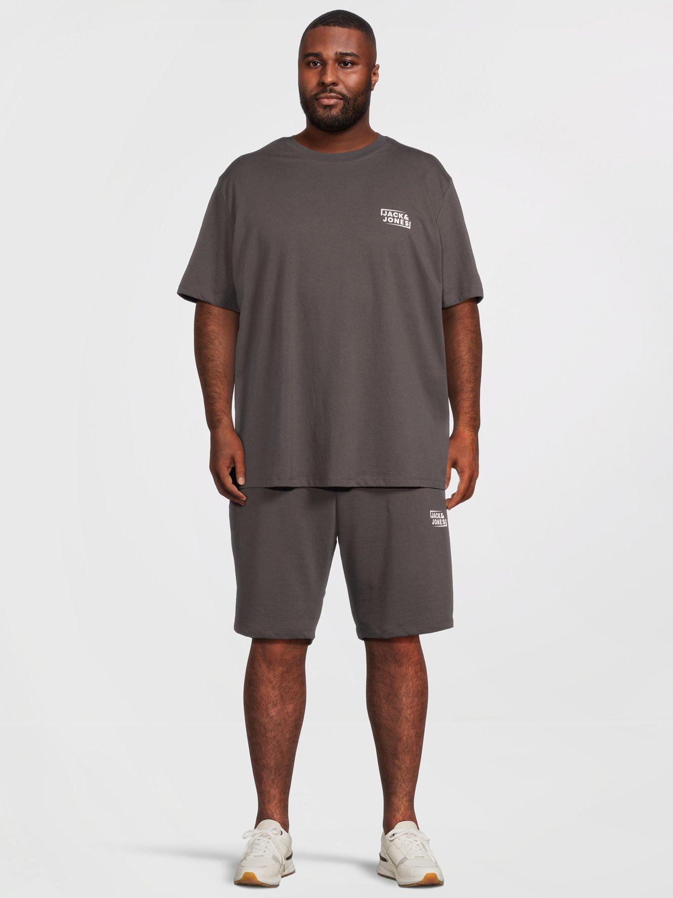 Jack & Jones Plus T-Shirt and Shorts Set - Asphalt