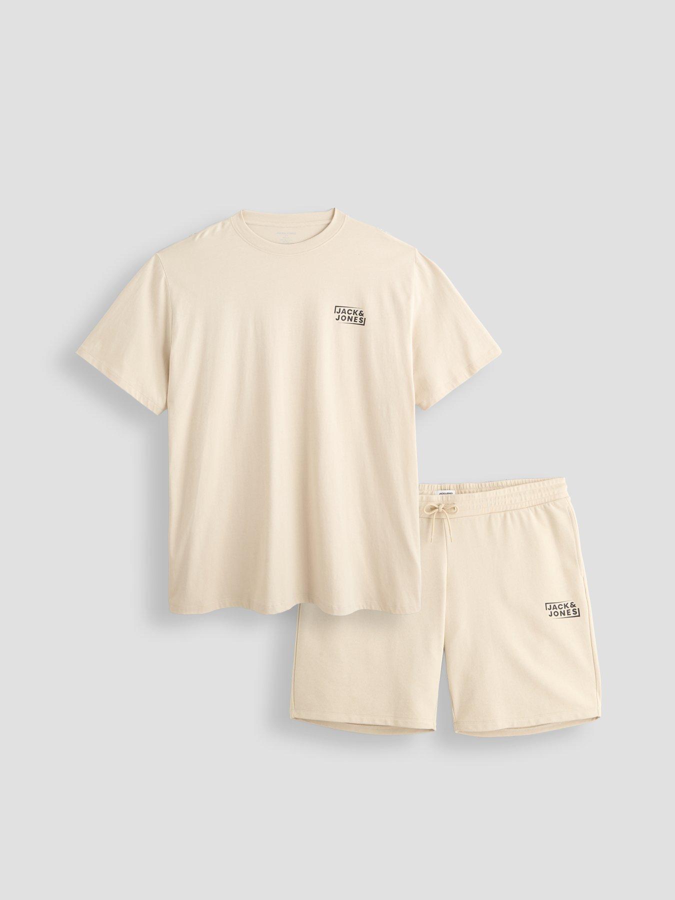 Jack & Jones T-Shirt And Shorts Set - Beige