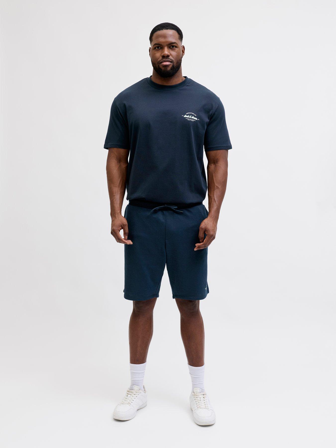 Jack & Jones Plus Brandon T-Shirt And Short Set - Navy
