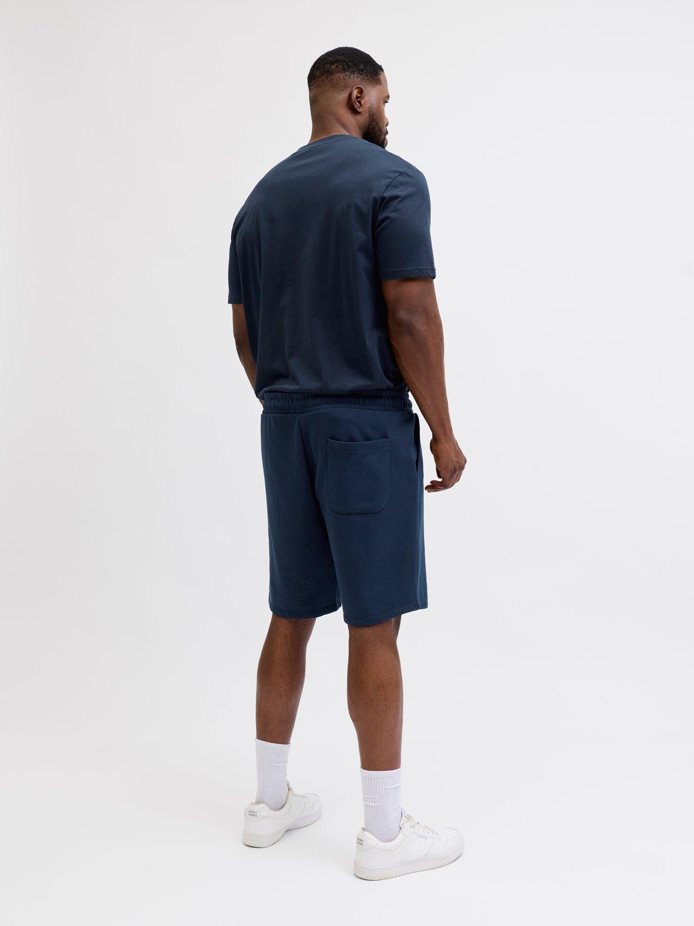 Image 3 of 7 of Jack & Jones Plus Brandon T-Shirt And Short Set - Navy