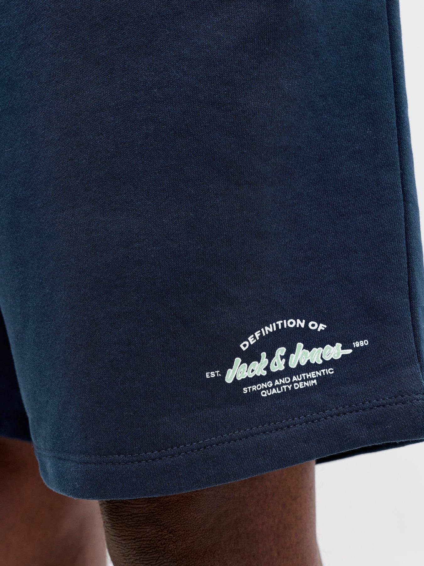 Image 4 of 7 of Jack & Jones Plus Brandon T-Shirt And Short Set - Navy