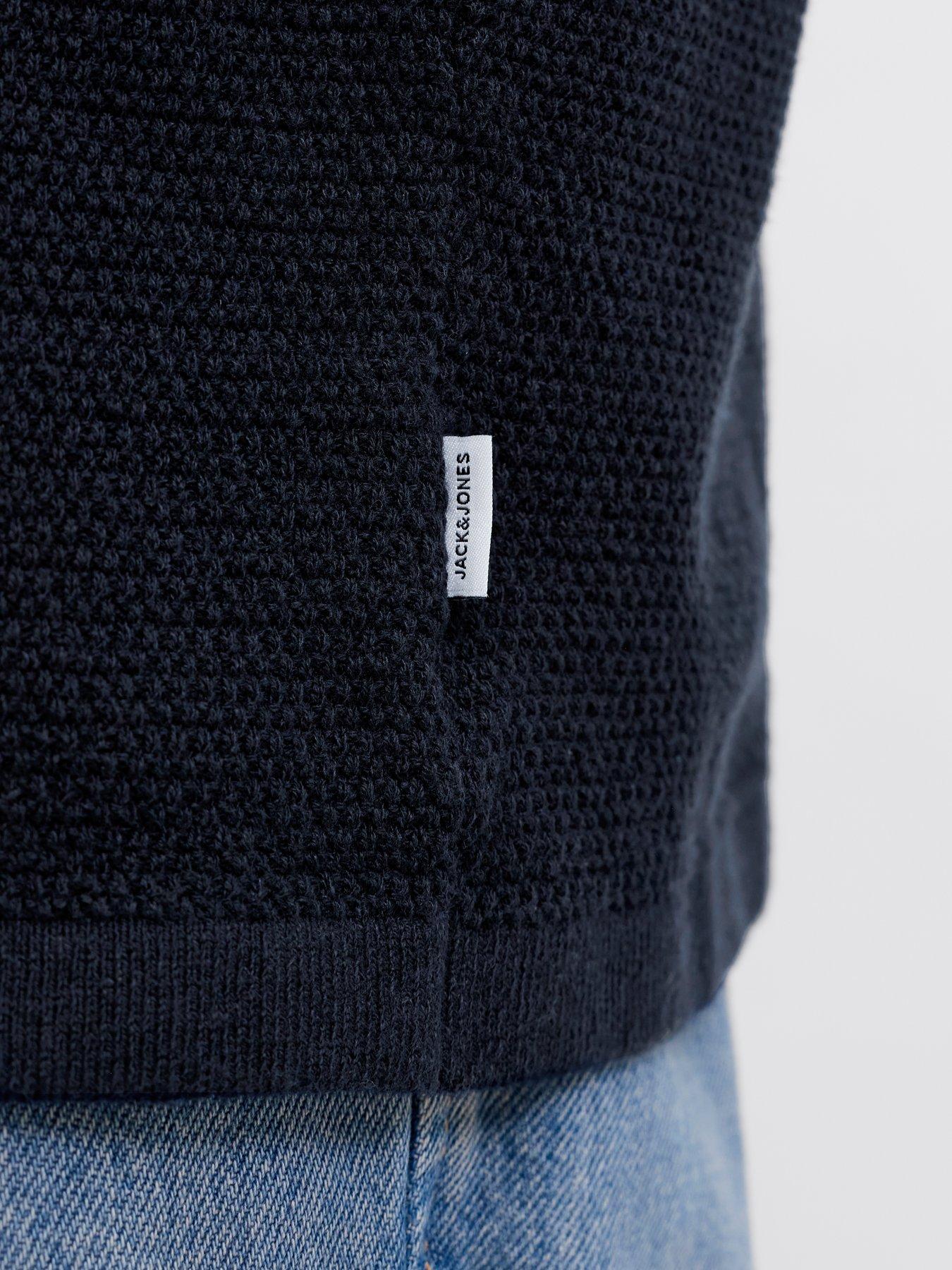 Image 6 of 7 of Jack & Jones Plus George Knitted Polo Shirt - Navy