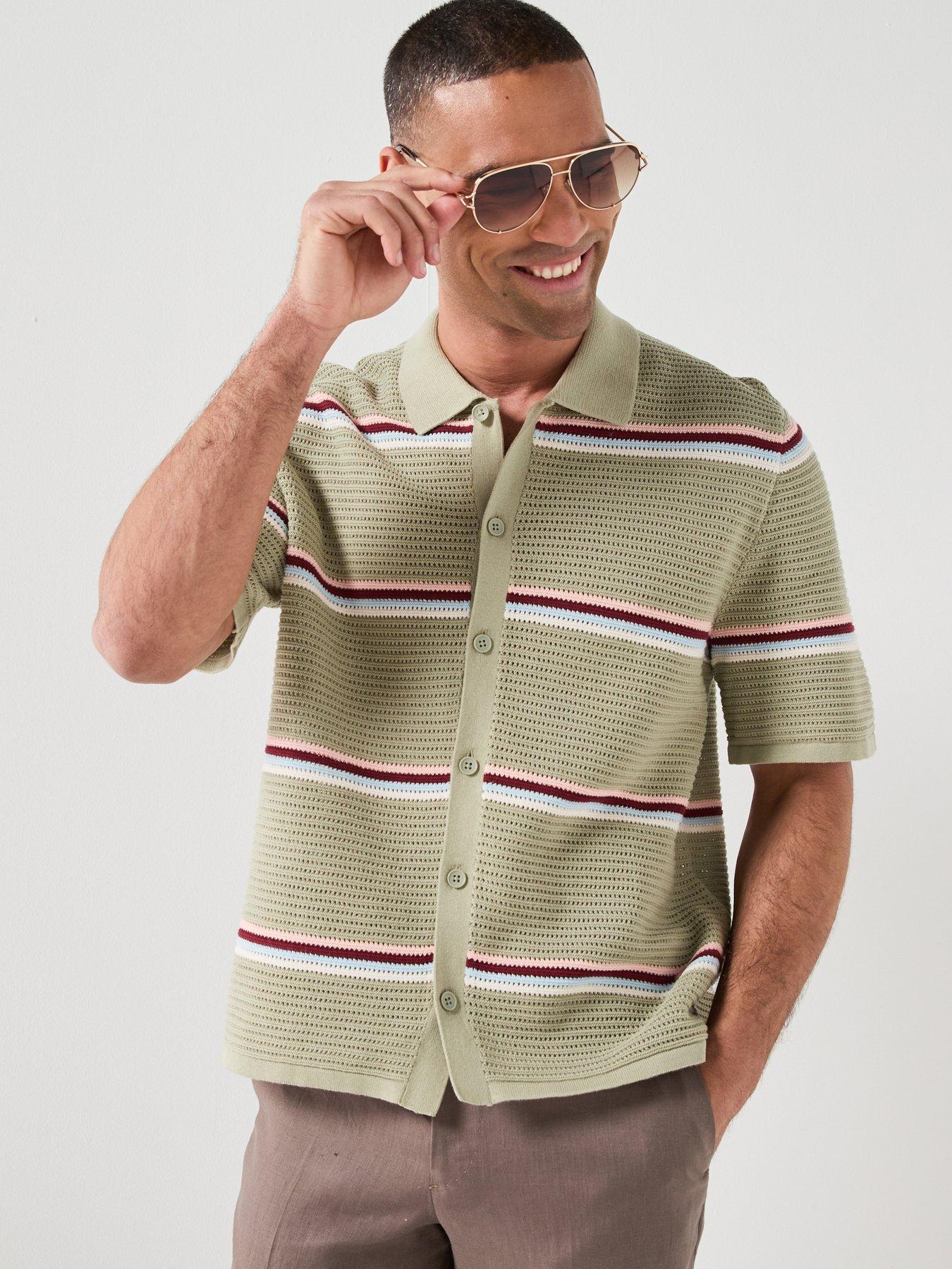 Jack & Jones Short Sleeve Knit Polo Cardigan - Green