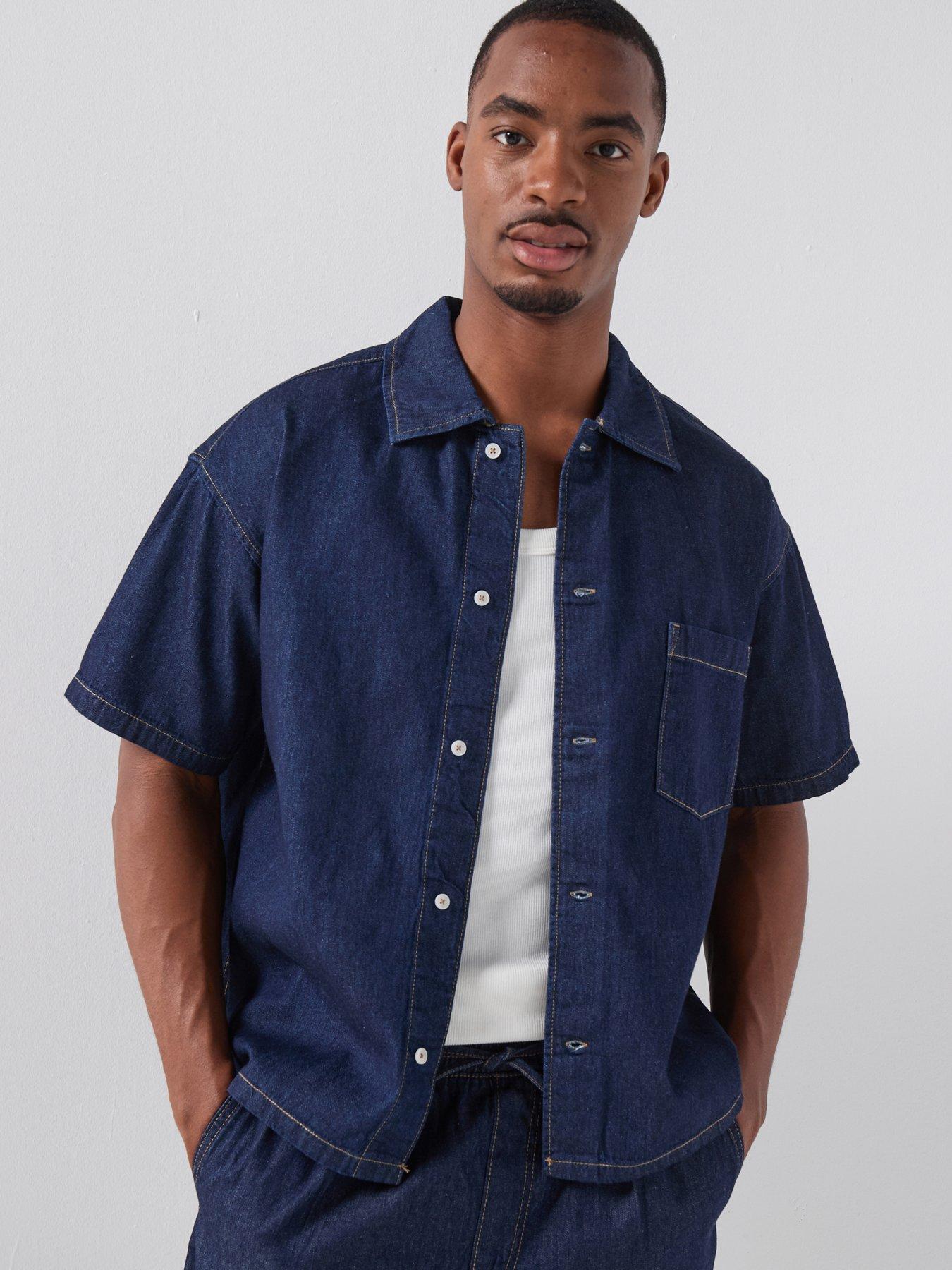 Jack & Jones Denim Short Sleeve Shirt - Blue