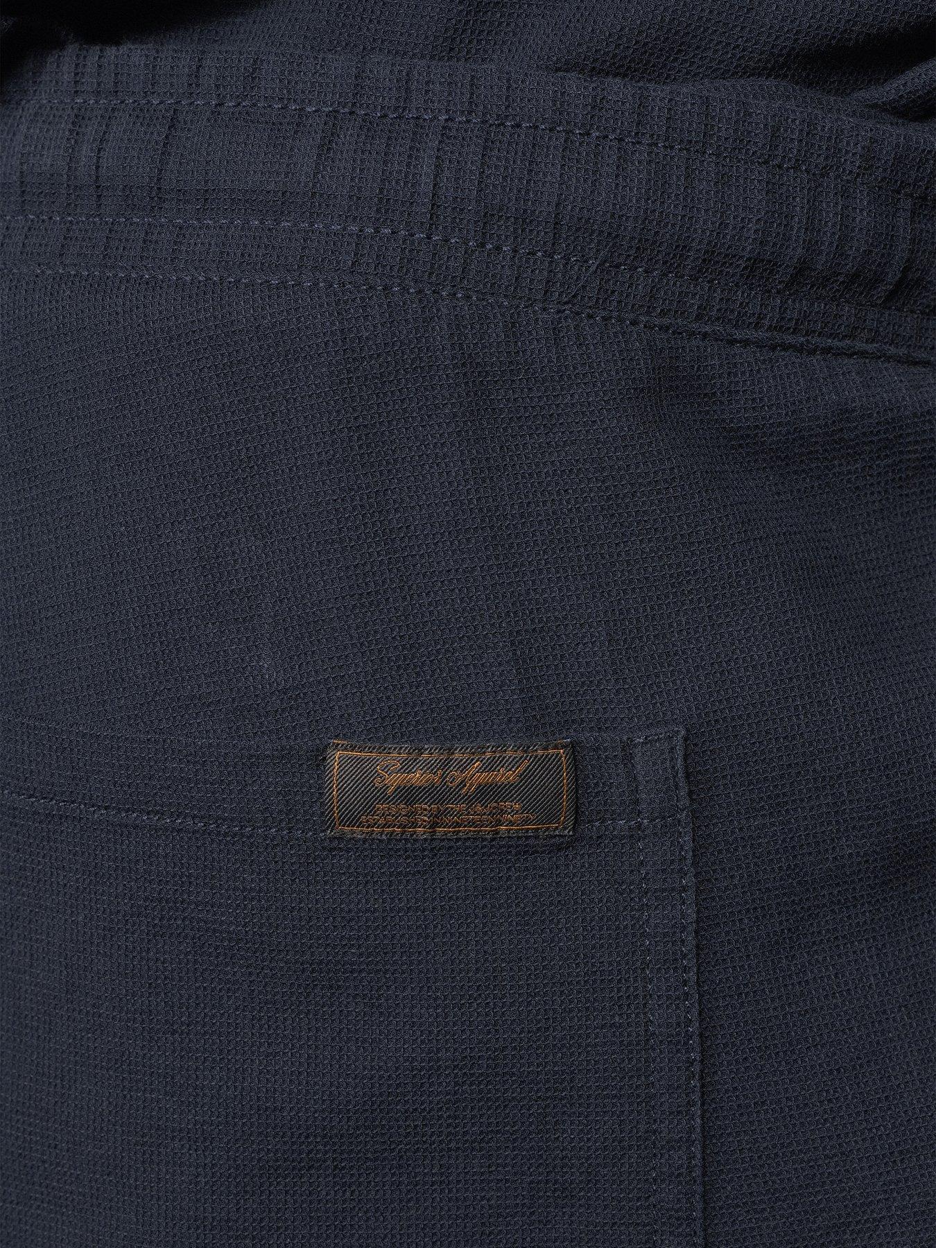 Image 4 of 5 of Jack & Jones Plus Waffle Resort Short Sleeve Shirt And Short Set - Navy
