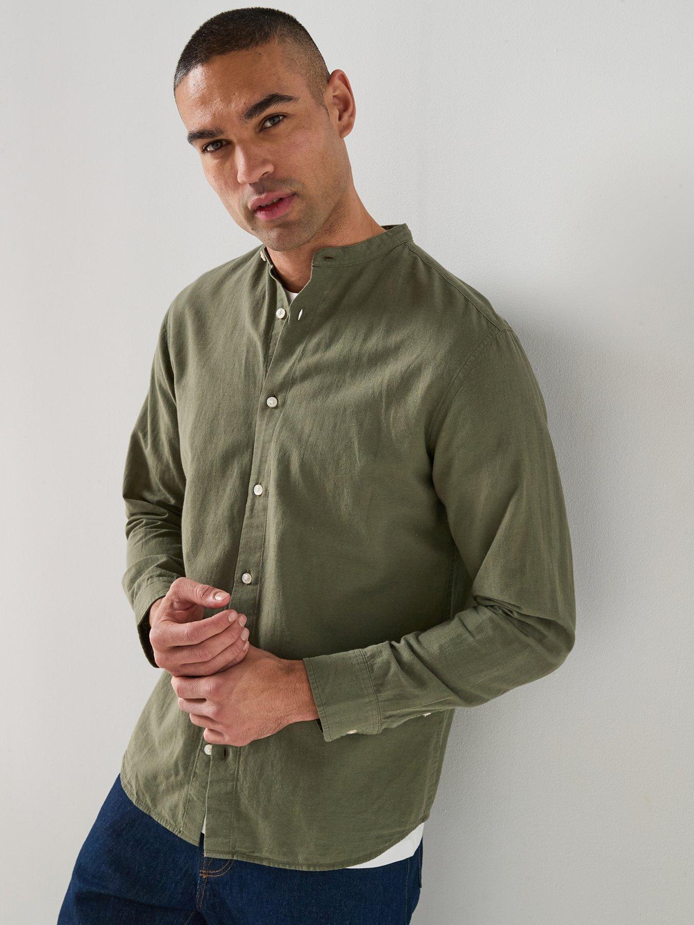 jack-jones-linen-blend-long-sleeve-shirt-greenfront