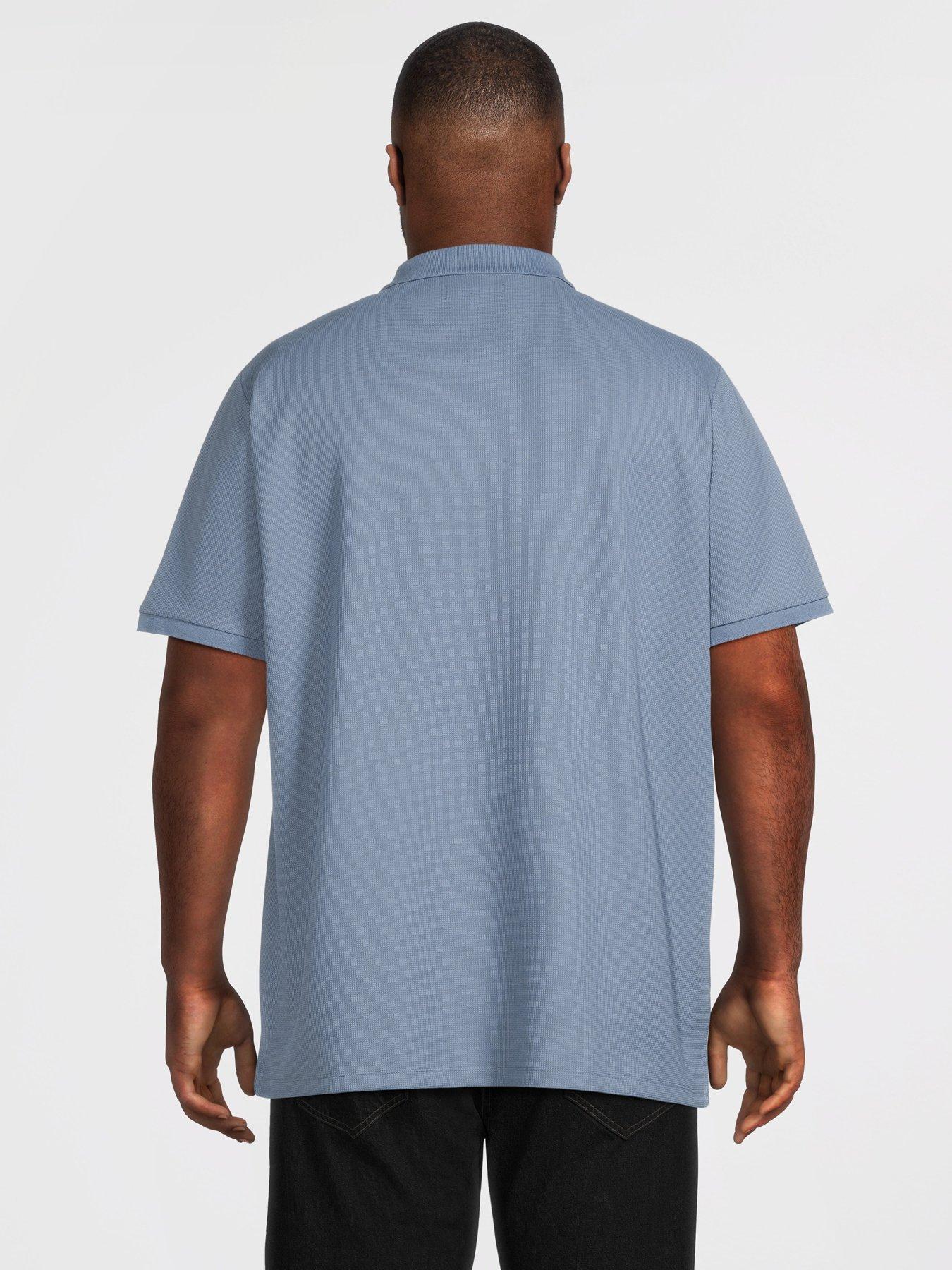 Image 2 of 5 of Jack & Jones Plus Austin Short Sleeve Polo Shirt - Blue