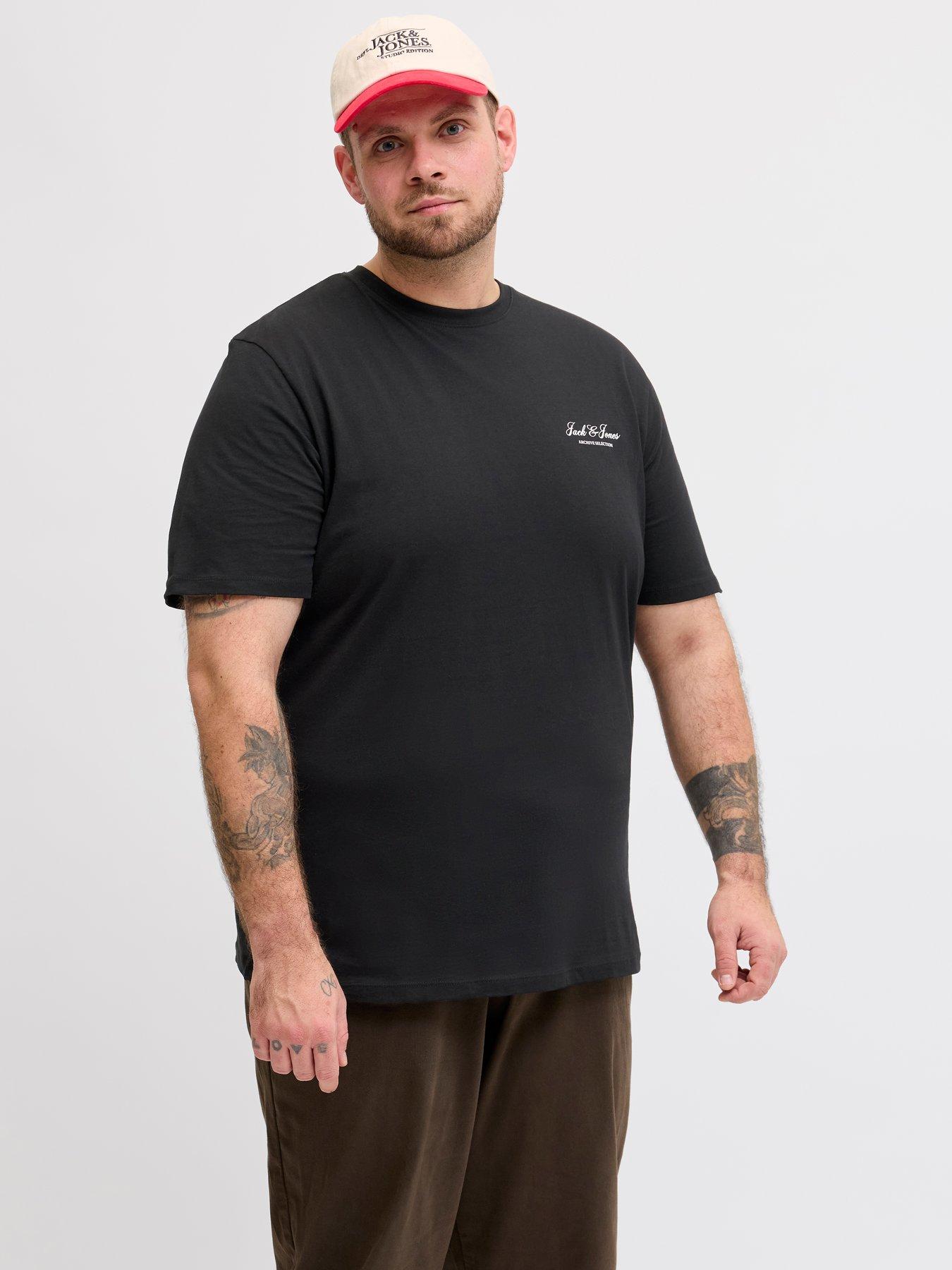 Jack & Jones Plus Graphic Short Sleeve T-Shirt - Black