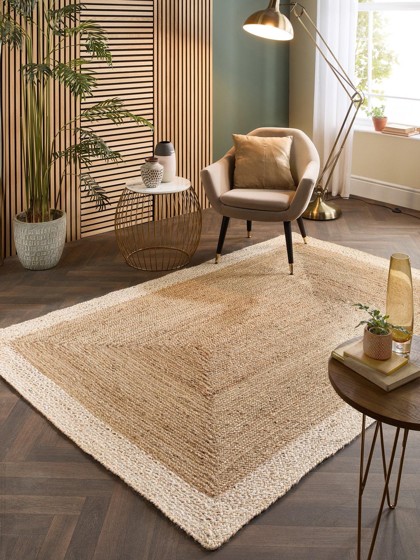 very-home-jute-border-rug-beige