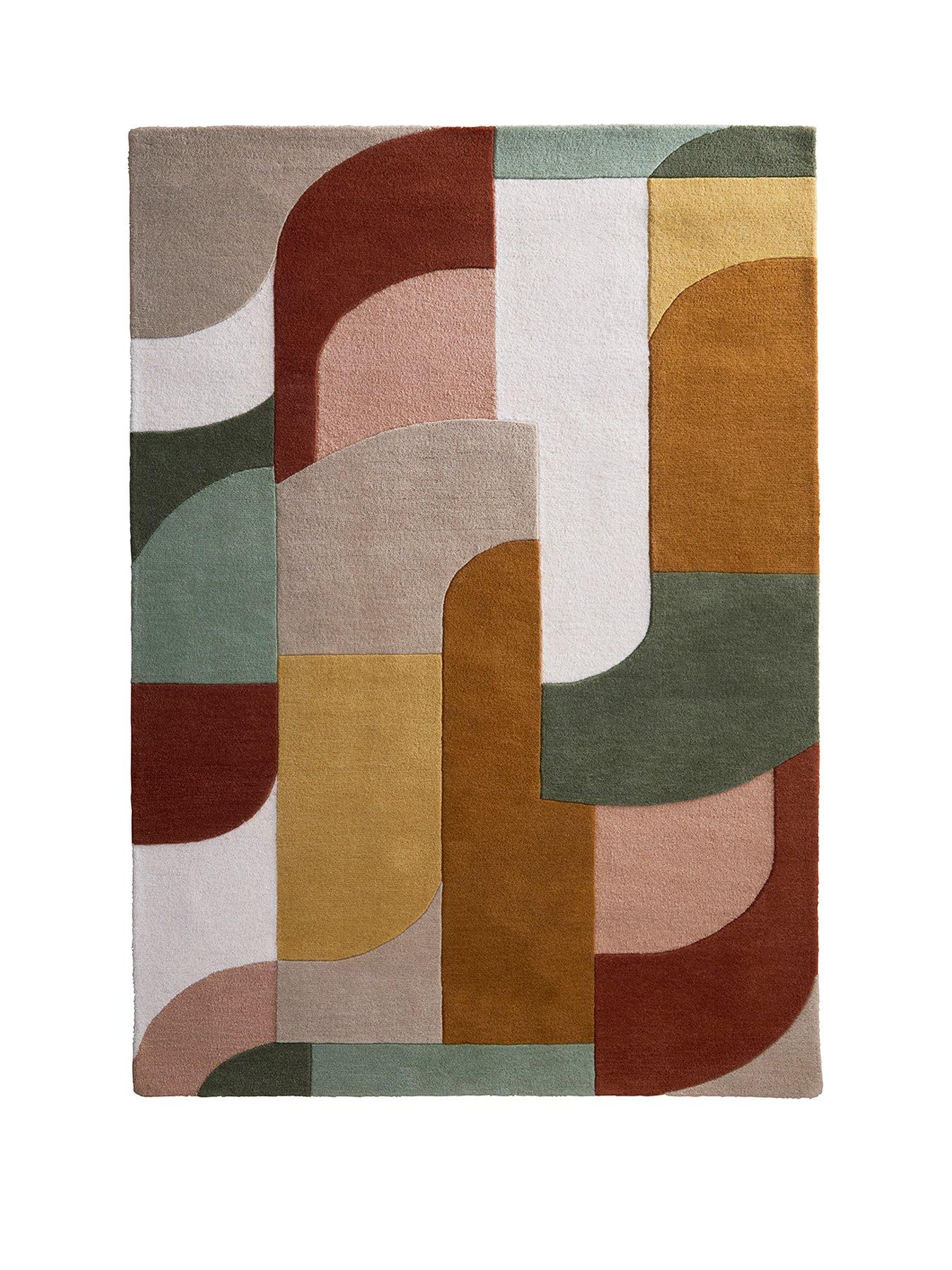 Image 2 of 5 of The Very Collection Retro Deco Rug - Tan