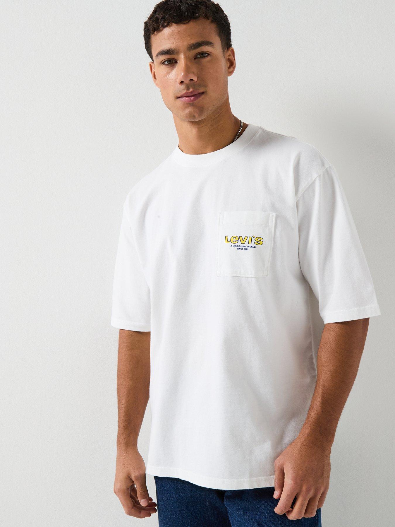 Image 1 of 6 of Levi's Back Graphic Pocket Loose Fit T-Shirt - White