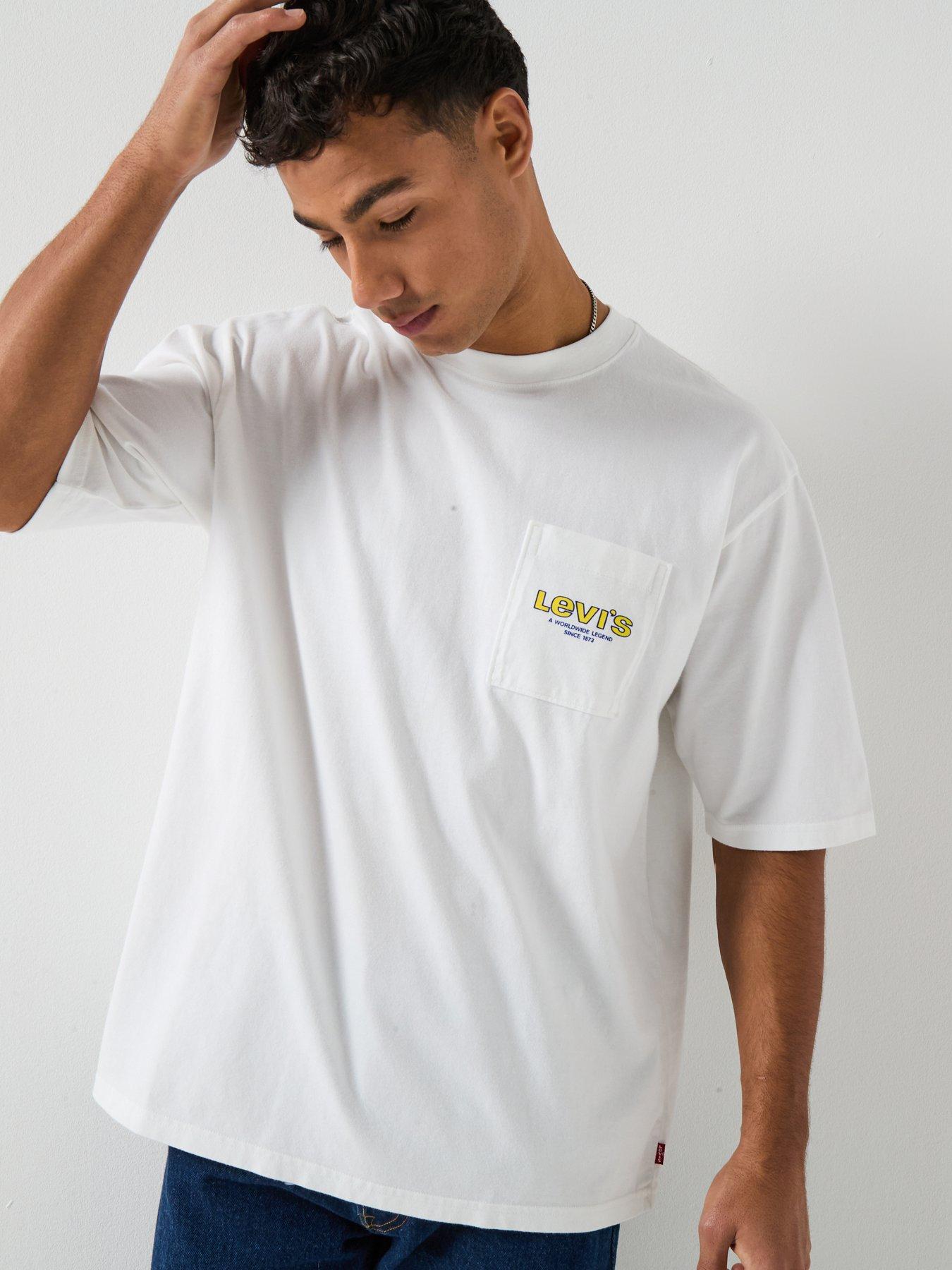 Image 5 of 6 of Levi's Back Graphic Pocket Loose Fit T-Shirt - White