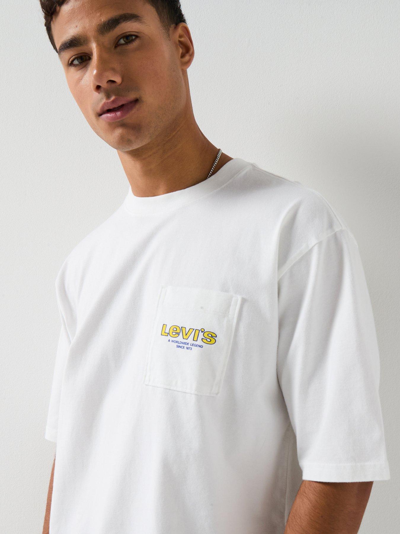 Image 6 of 6 of Levi's Back Graphic Pocket Loose Fit T-Shirt - White