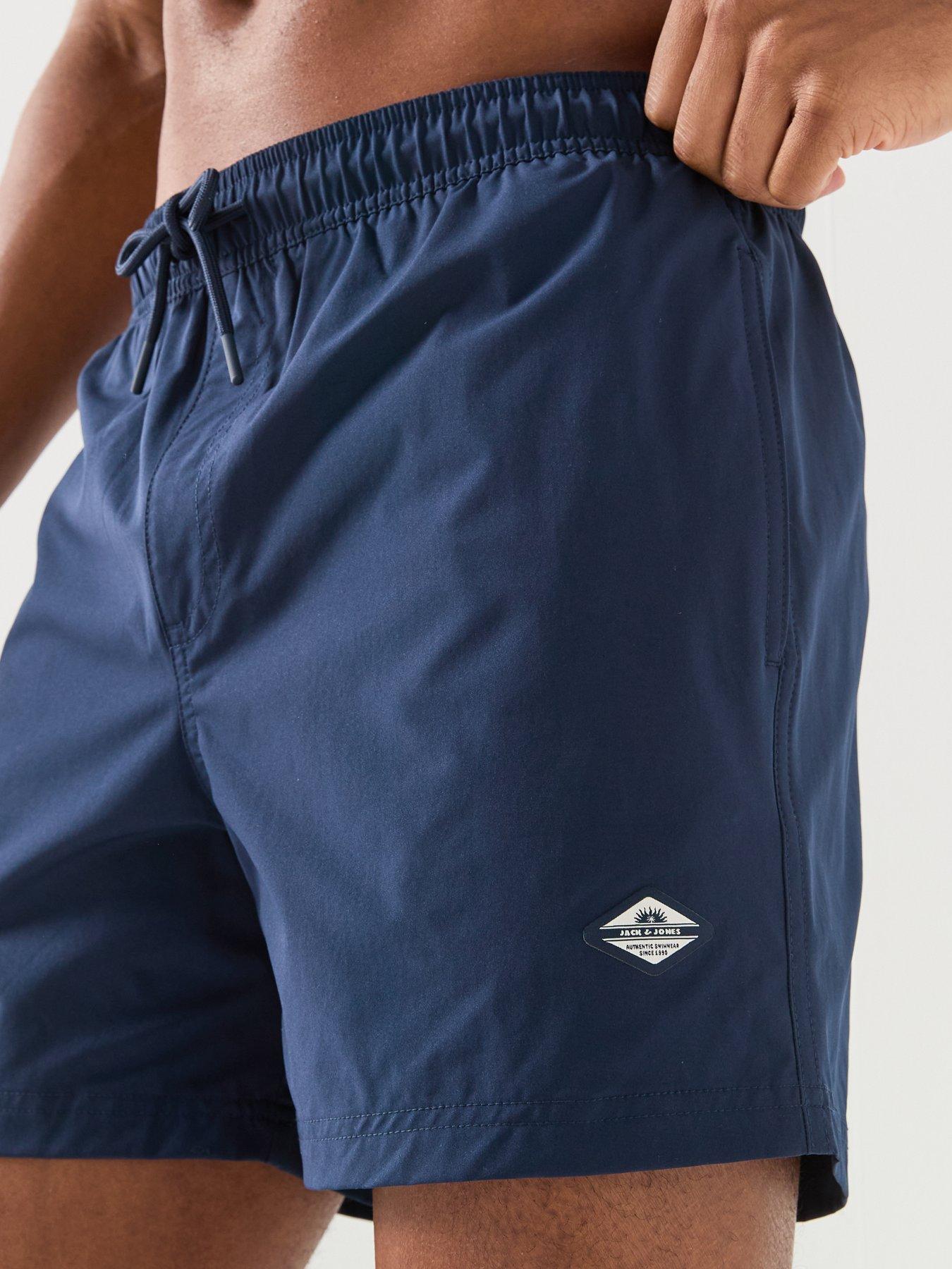 Image 4 of 5 of Jack & Jones Maui Tropic Solid Swim Shorts - Navy