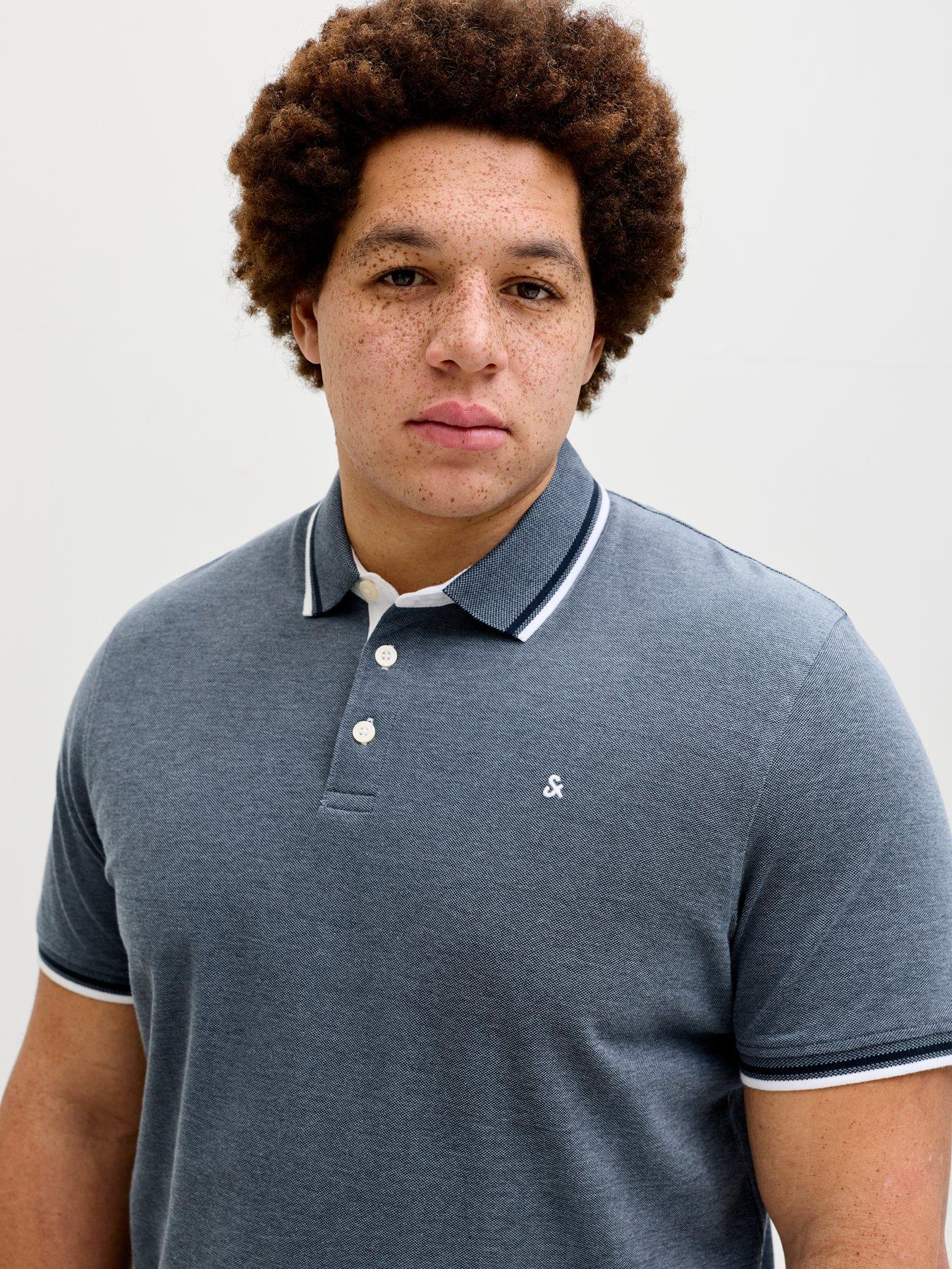 Image 4 of 7 of Jack & Jones Plus Paulos Polo Shirt - Blue