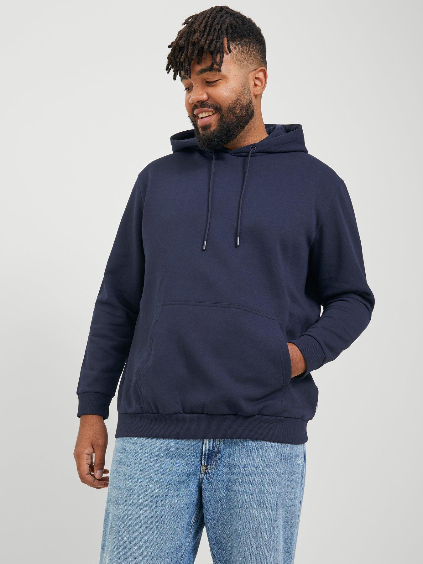 Image 1 of 7 of Jack & Jones Plus Bradley Hoodie - Navy