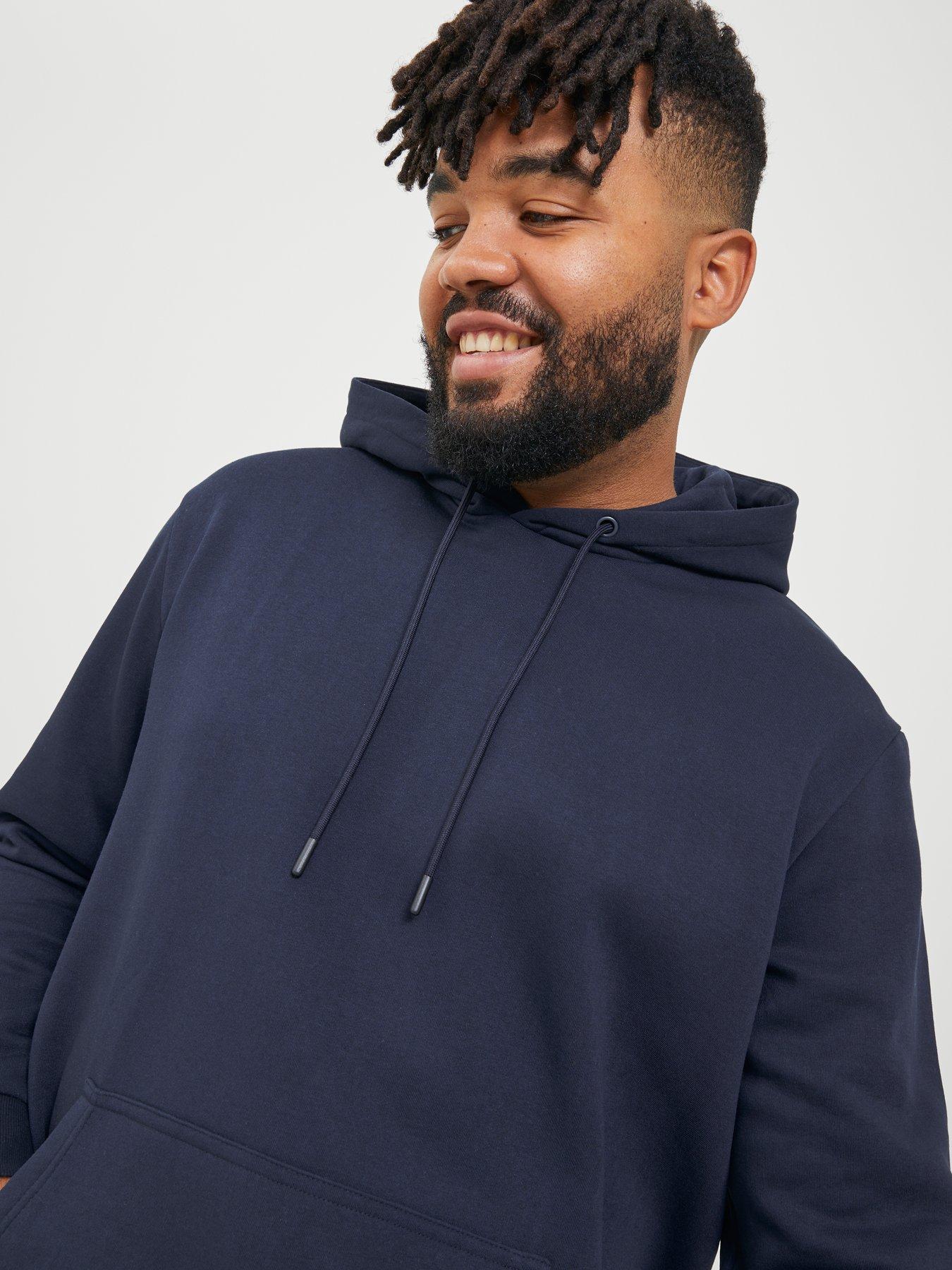 Image 4 of 7 of Jack & Jones Plus Bradley Hoodie - Navy