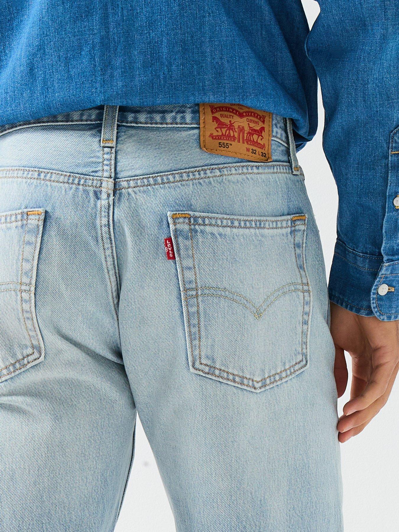 Image 4 of 5 of Levi's 555 Relaxed Straight Fit Jeans - Making My Way Blue