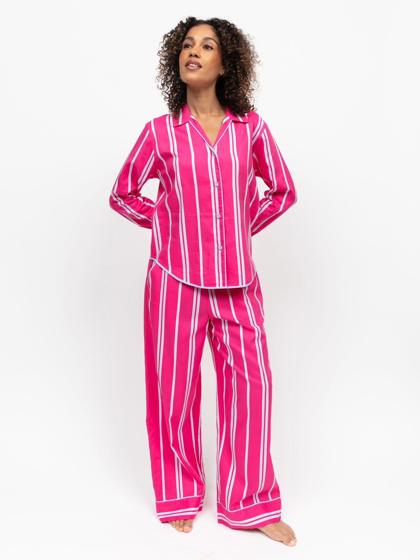 cyberjammies-chloe-printed-stripe-long-sleeve-wide-leg-pyjama-set-pinkback