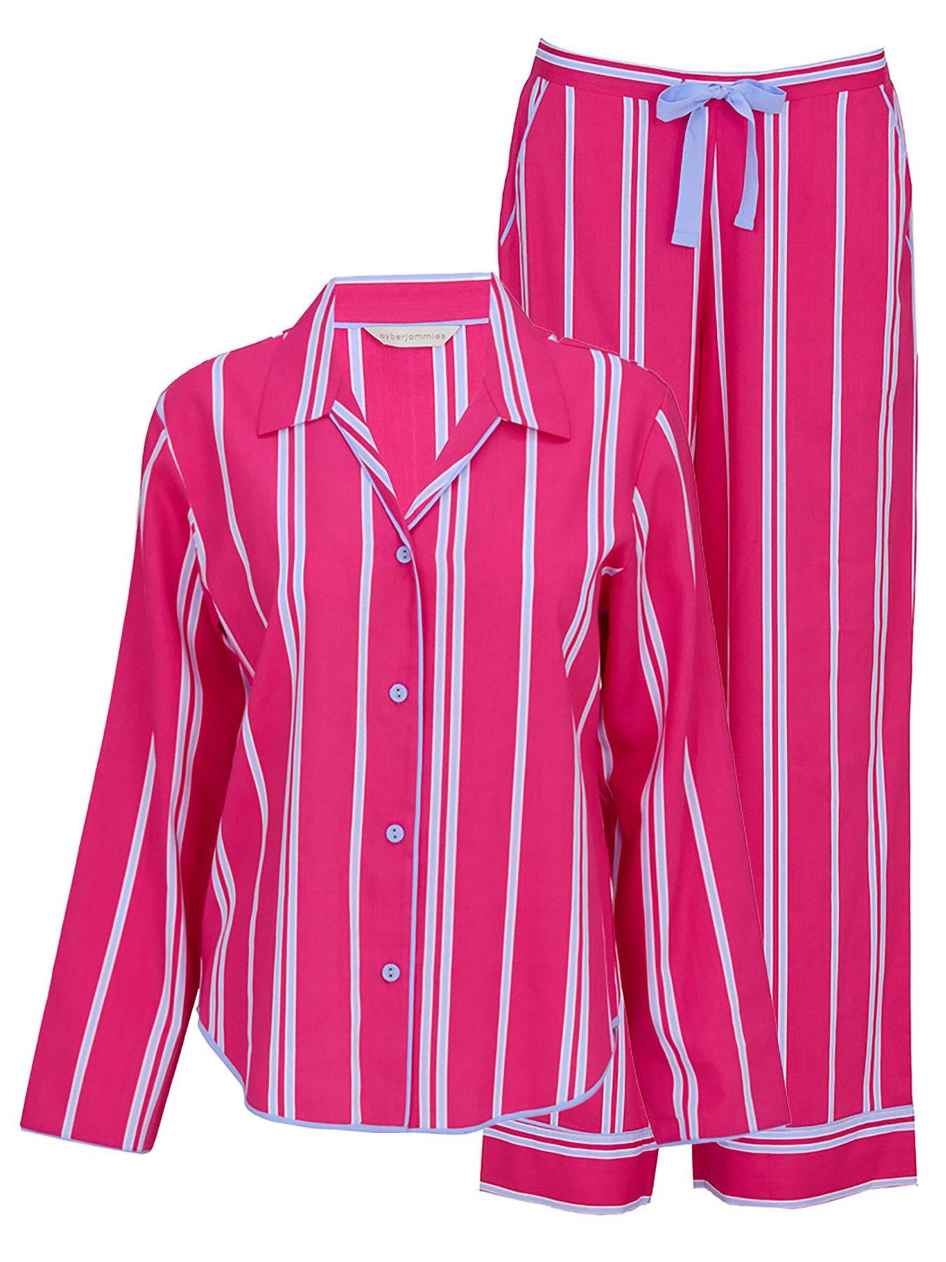 cyberjammies-chloe-printed-stripe-long-sleeve-wide-leg-pyjama-set-pinkoutfit