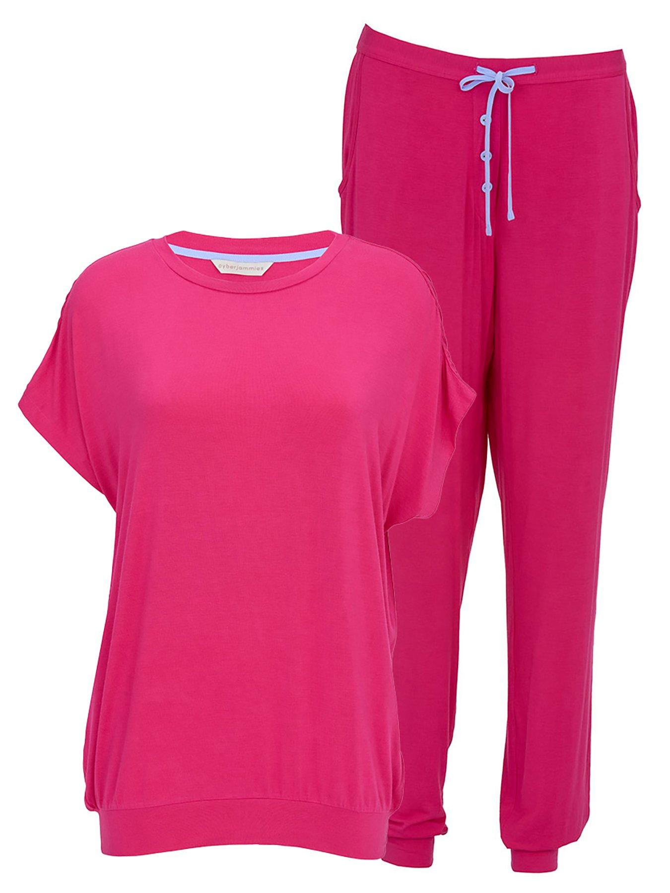 Image 4 of 4 of Cyberjammies Chloe Slouch Jersey Cap Sleeve Pyjama Set - Pink