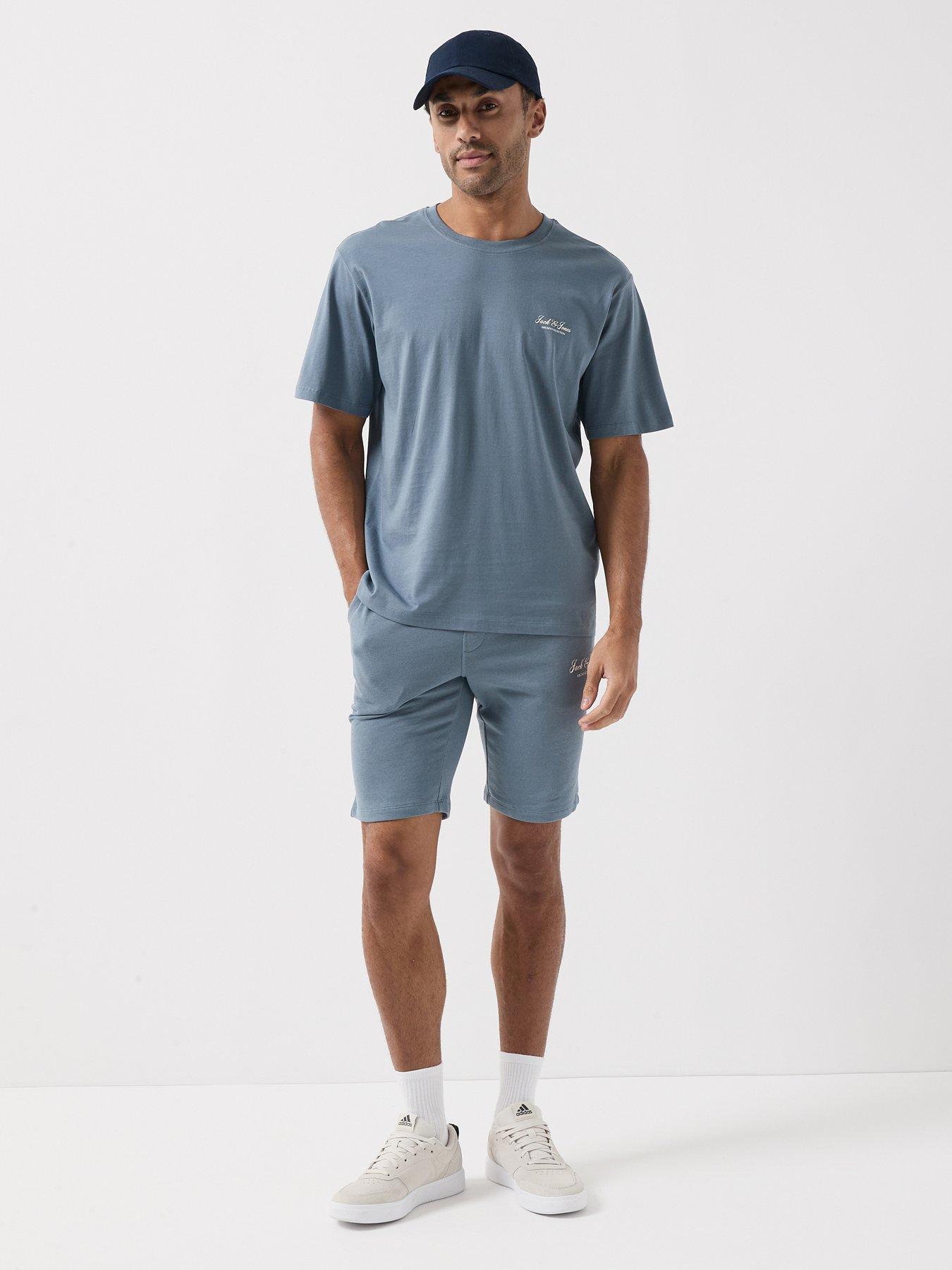 Jack & Jones Archive Graphic Short Sleeve T-Shirt And Shorts Set - Blue