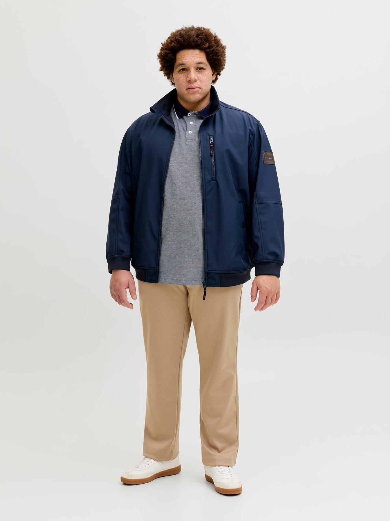 Image 3 of 6 of Jack & Jones Plus Parker Softshell Collar Bomber - Navy