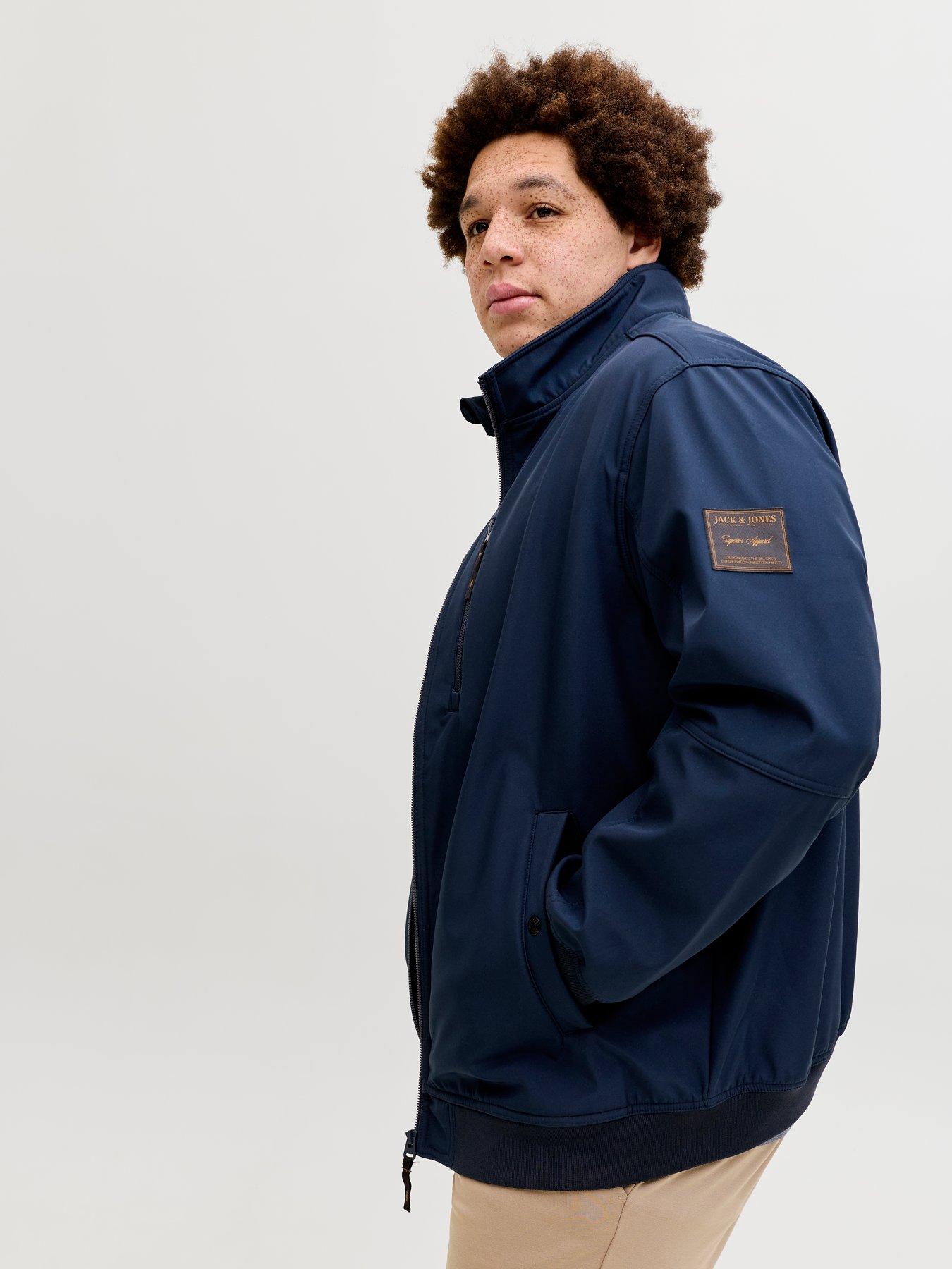 Image 4 of 6 of Jack & Jones Plus Parker Softshell Collar Bomber - Navy