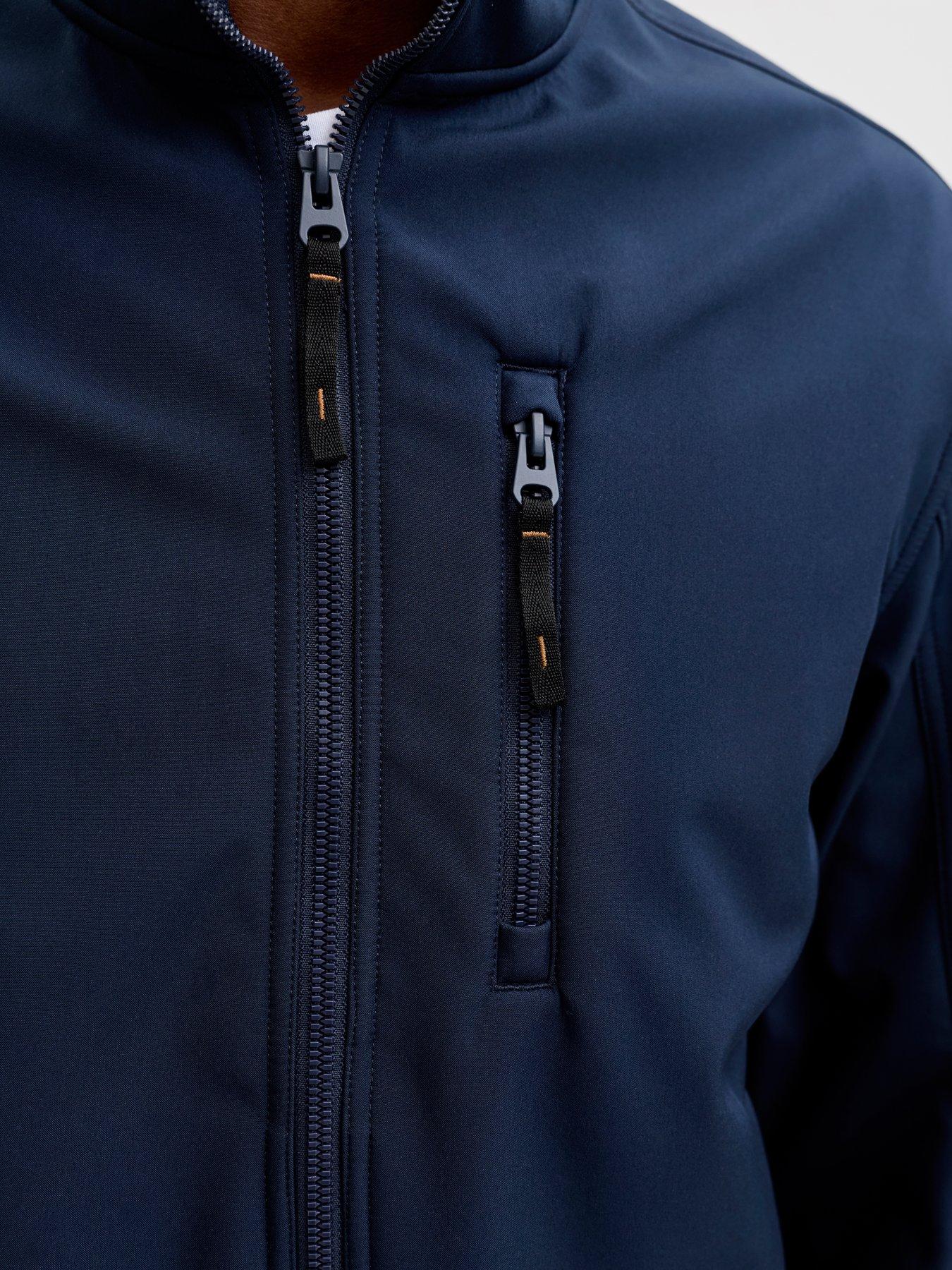 Image 6 of 6 of Jack & Jones Plus Parker Softshell Collar Bomber - Navy