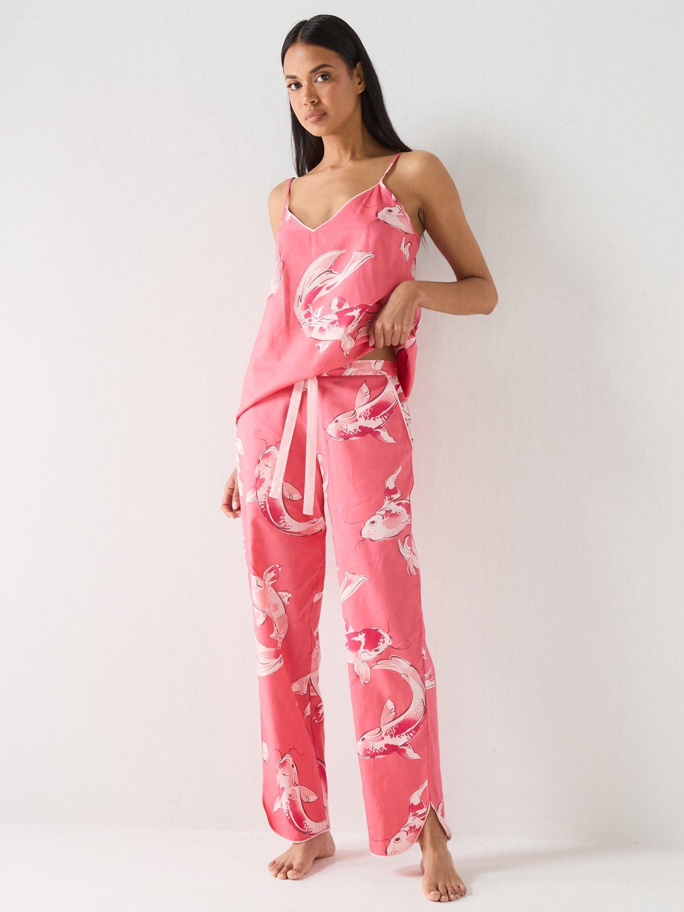Cyberjammies Cyberjammies Amelia Salmon Pink Koi Fish Cami  &  Pyjama Set - Pink