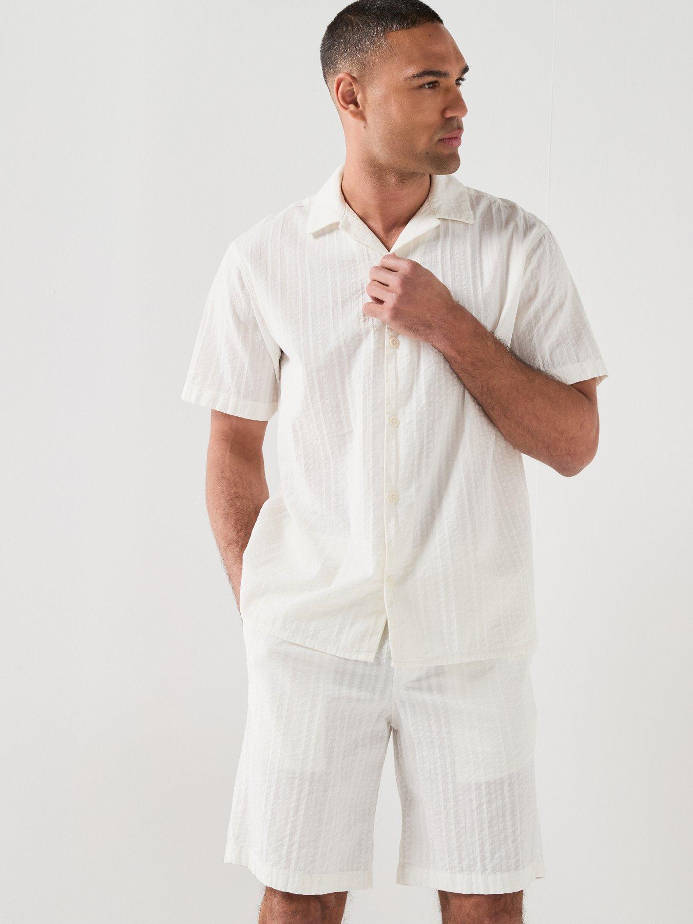 Image 1 of 6 of Jack & Jones Resort Shirt Set - White