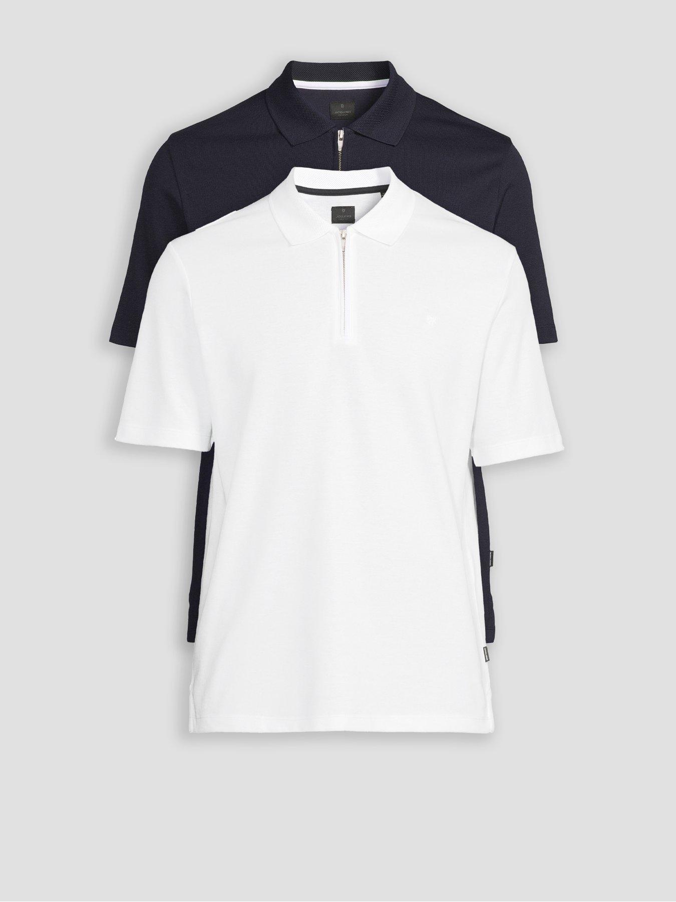 jack-jones-short-sleeve-zip-polo-2pk-white