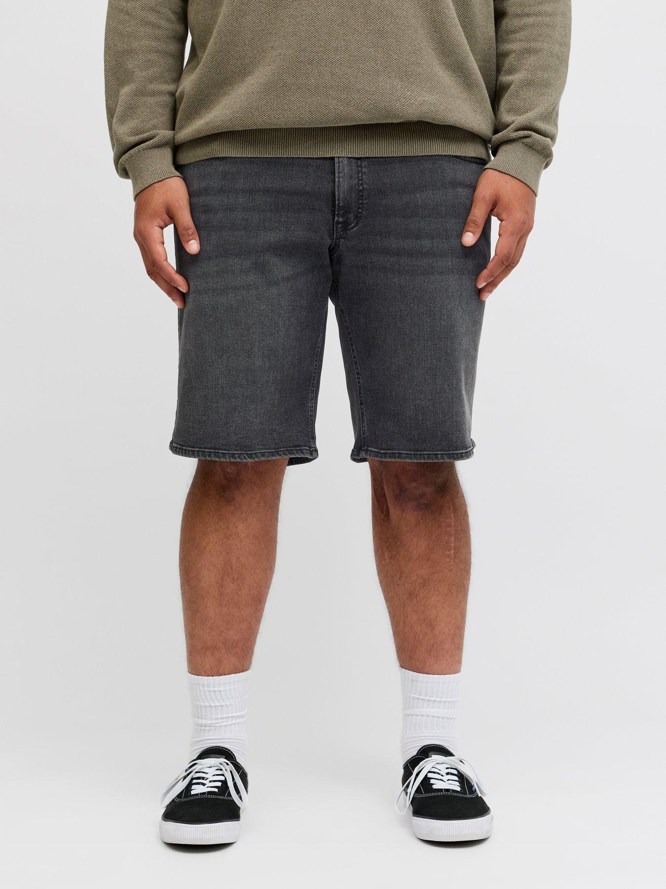 Image 1 of 7 of Jack & Jones Plus Rick Original Denim Shorts - Black