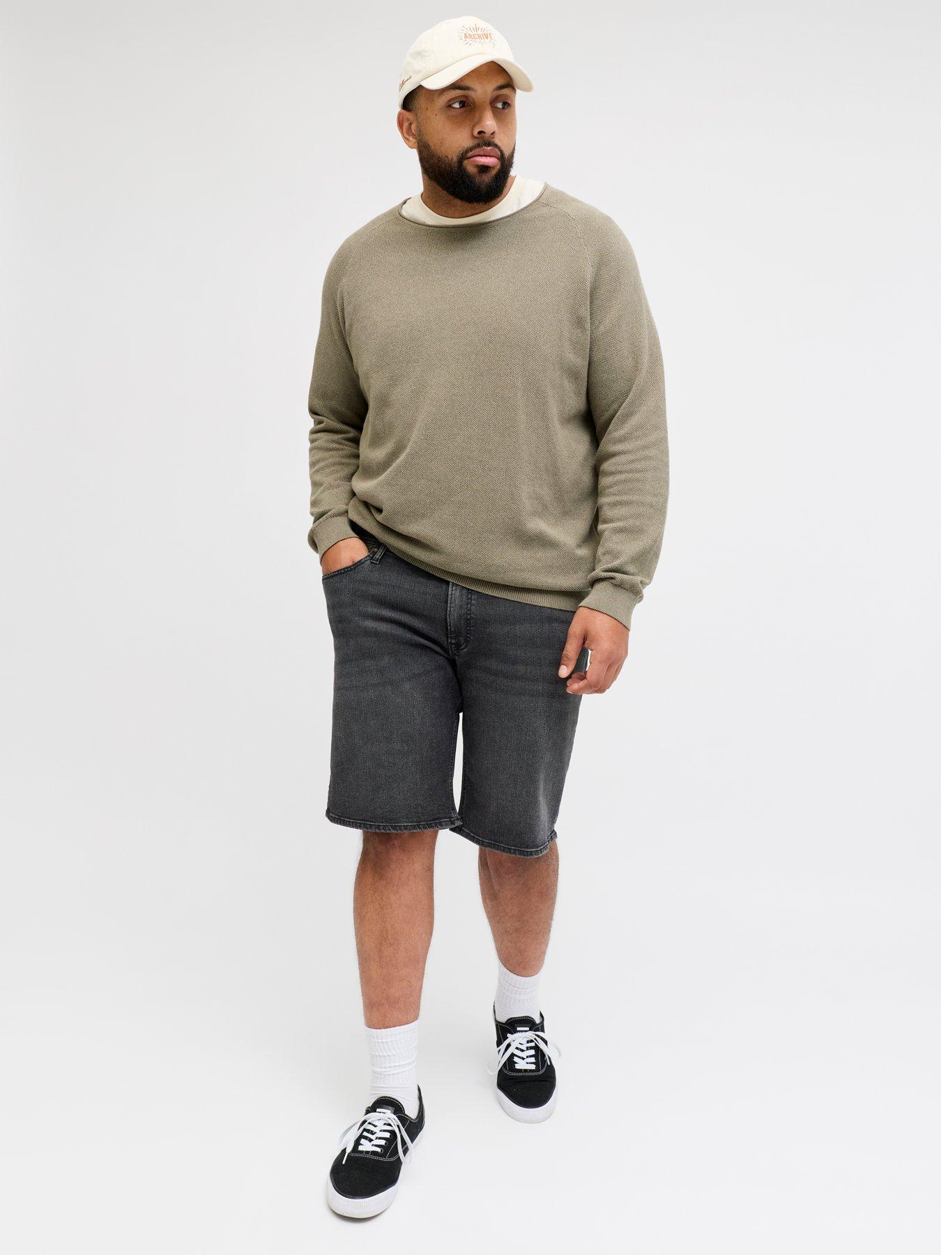 Image 3 of 7 of Jack & Jones Plus Rick Original Denim Shorts - Black