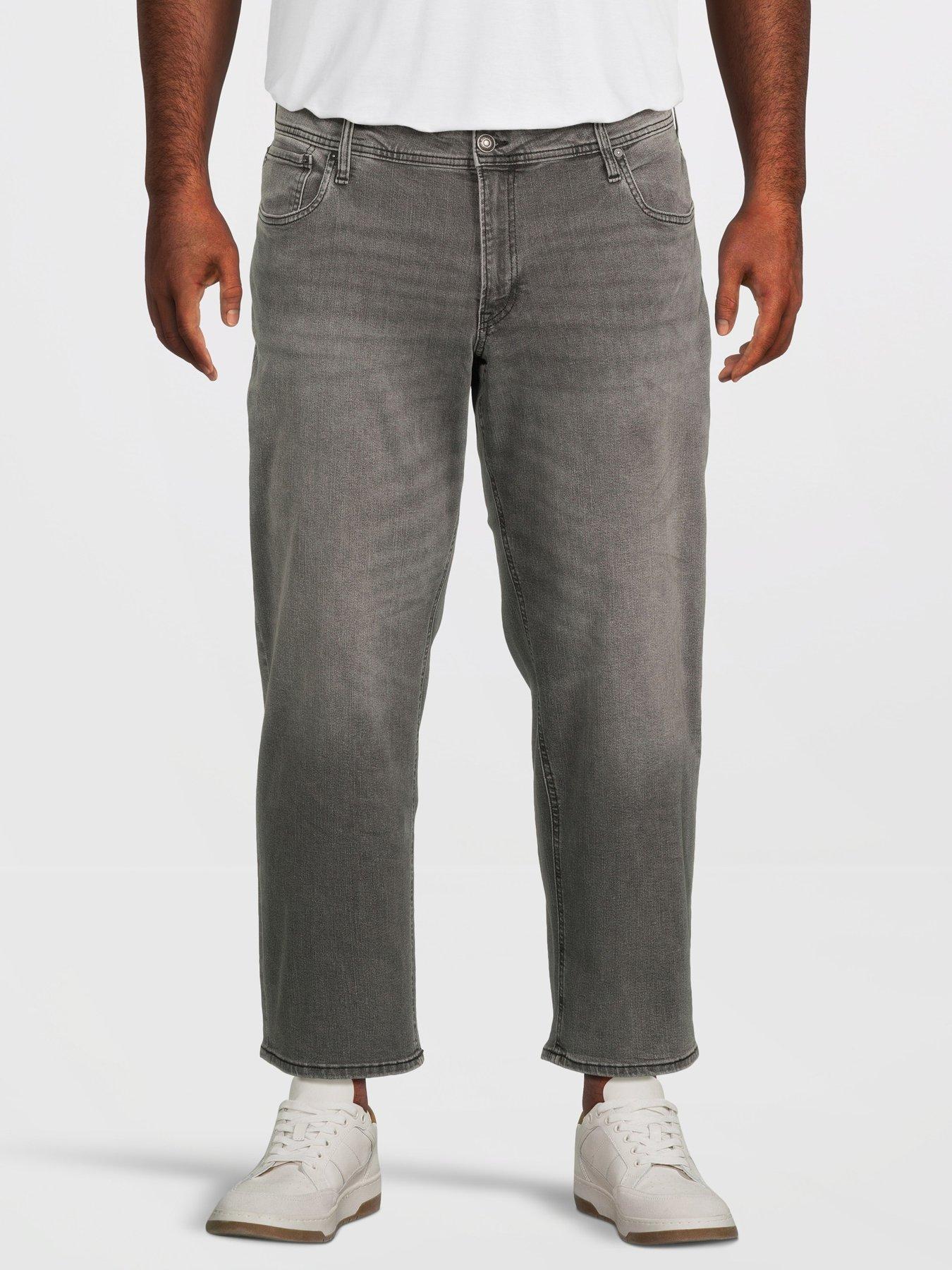 Image 1 of 5 of Jack & Jones Plus Mike Original 349 Tapered Fit Jeans - Grey
