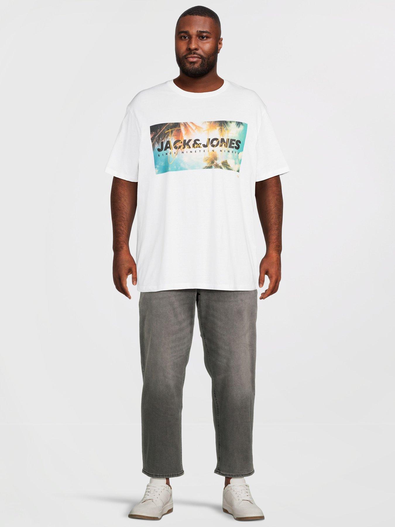 Image 3 of 5 of Jack & Jones Plus Mike Original 349 Tapered Fit Jeans - Grey