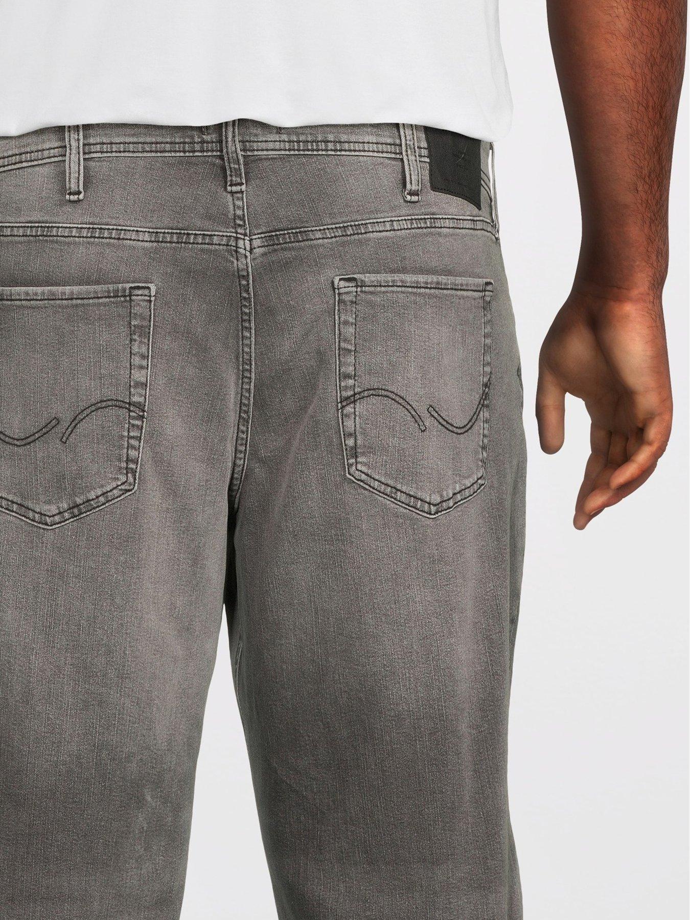Image 4 of 5 of Jack & Jones Plus Mike Original 349 Tapered Fit Jeans - Grey