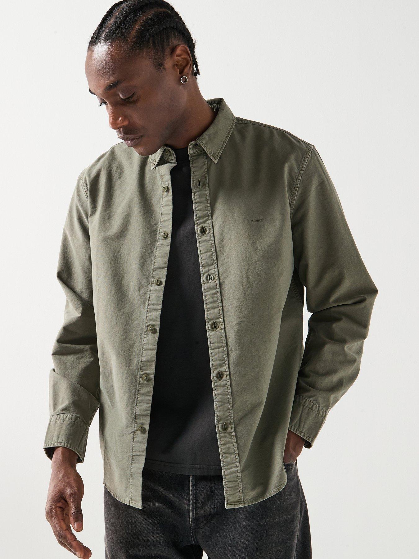 Image 1 of 6 of Levi's Authentic Long Sleeve Button Down Shirt - Khaki
