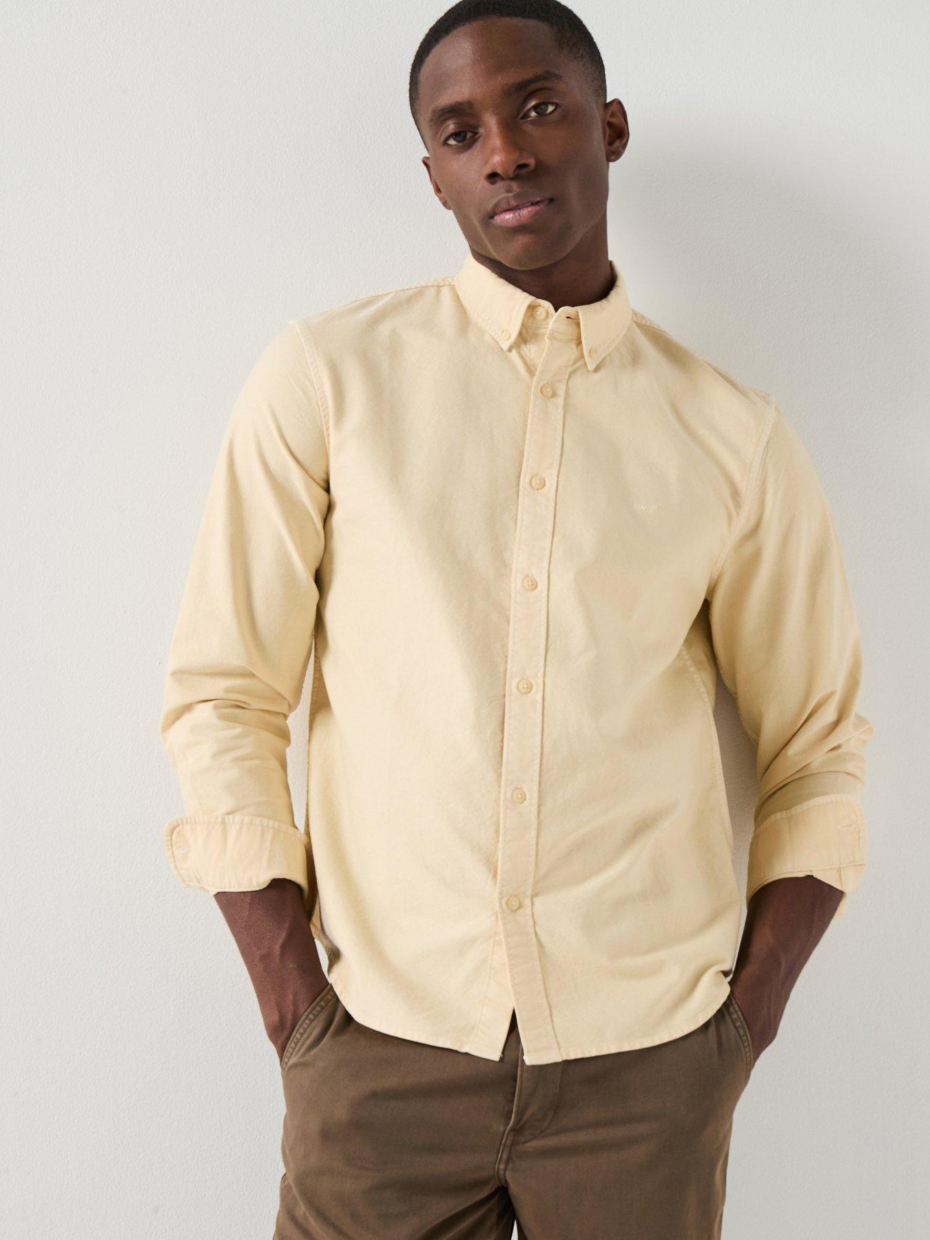 levis-authentic-button-down-long-sleeve-shirt-yellowfront