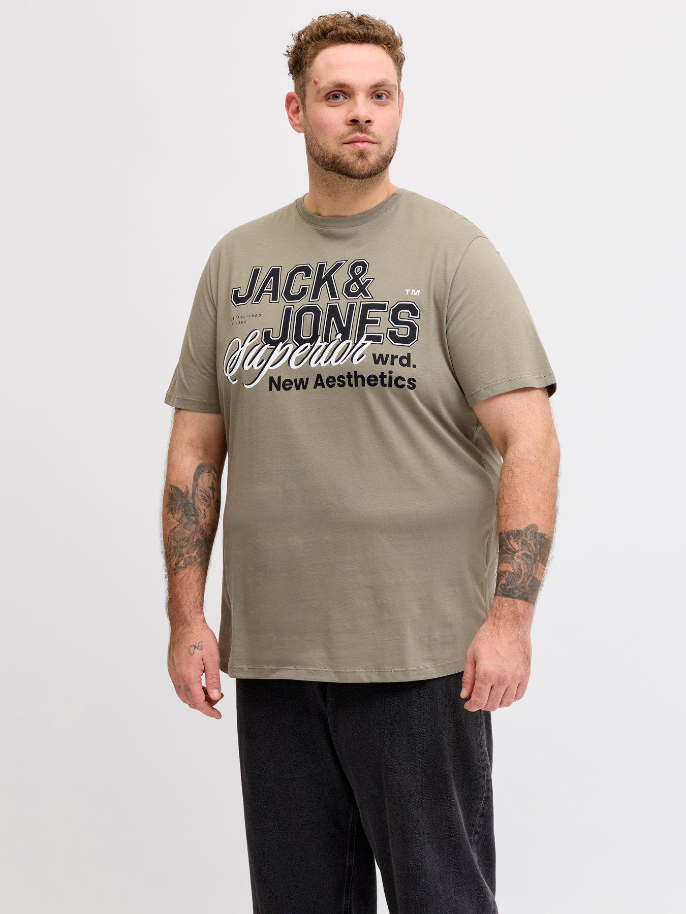 jack-jones-plus-logo-short-sleeve-t-shirt-khakifront
