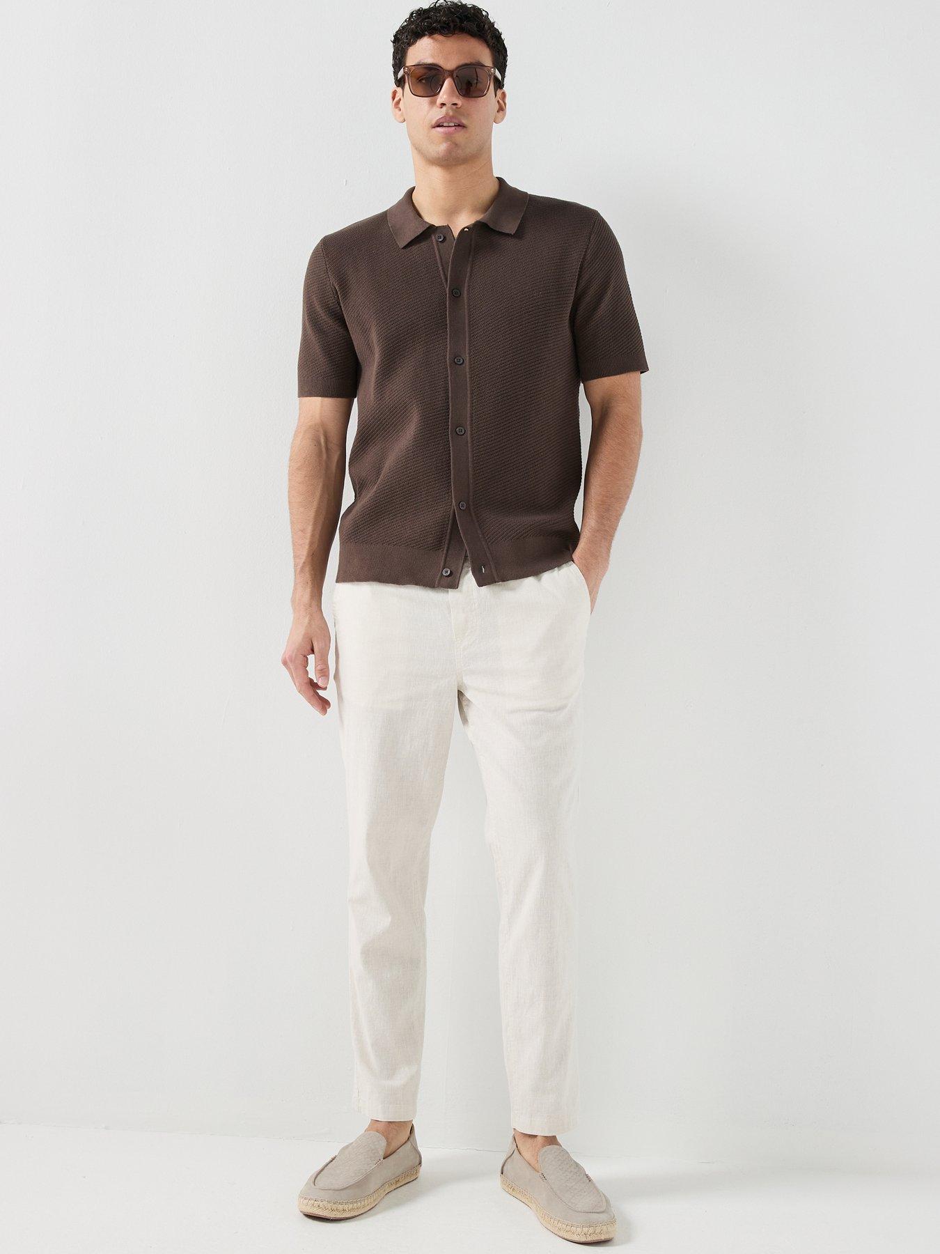 Image 3 of 4 of Jack & Jones Ace Breeze Linen Blend Drawstring Jogger Trousers - Beige