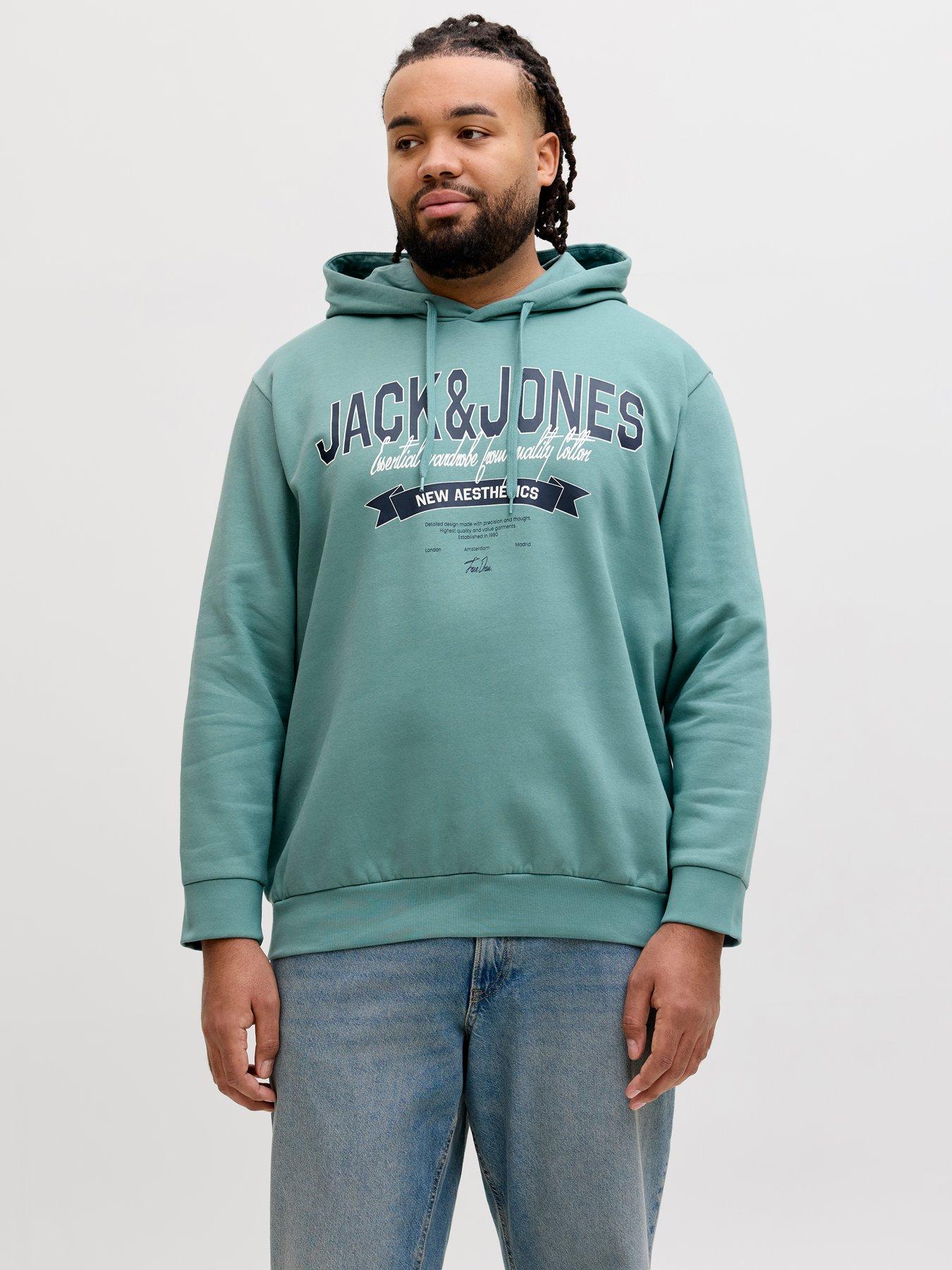 Jack & Jones Plus Logo Hoodie - Blue
