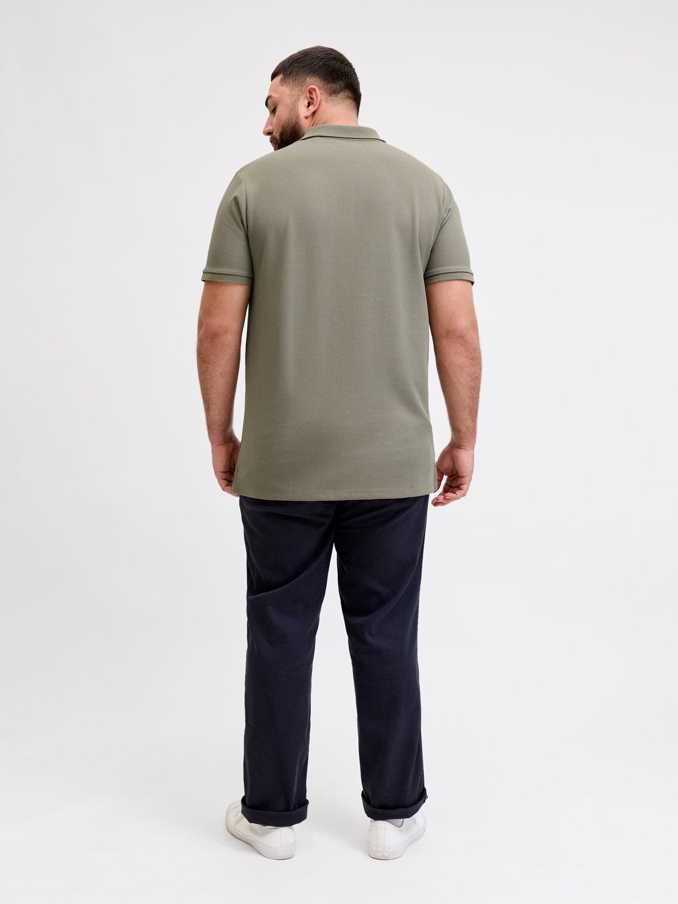 Image 4 of 5 of Jack & Jones Plus Austin Polo Shirt - Khaki