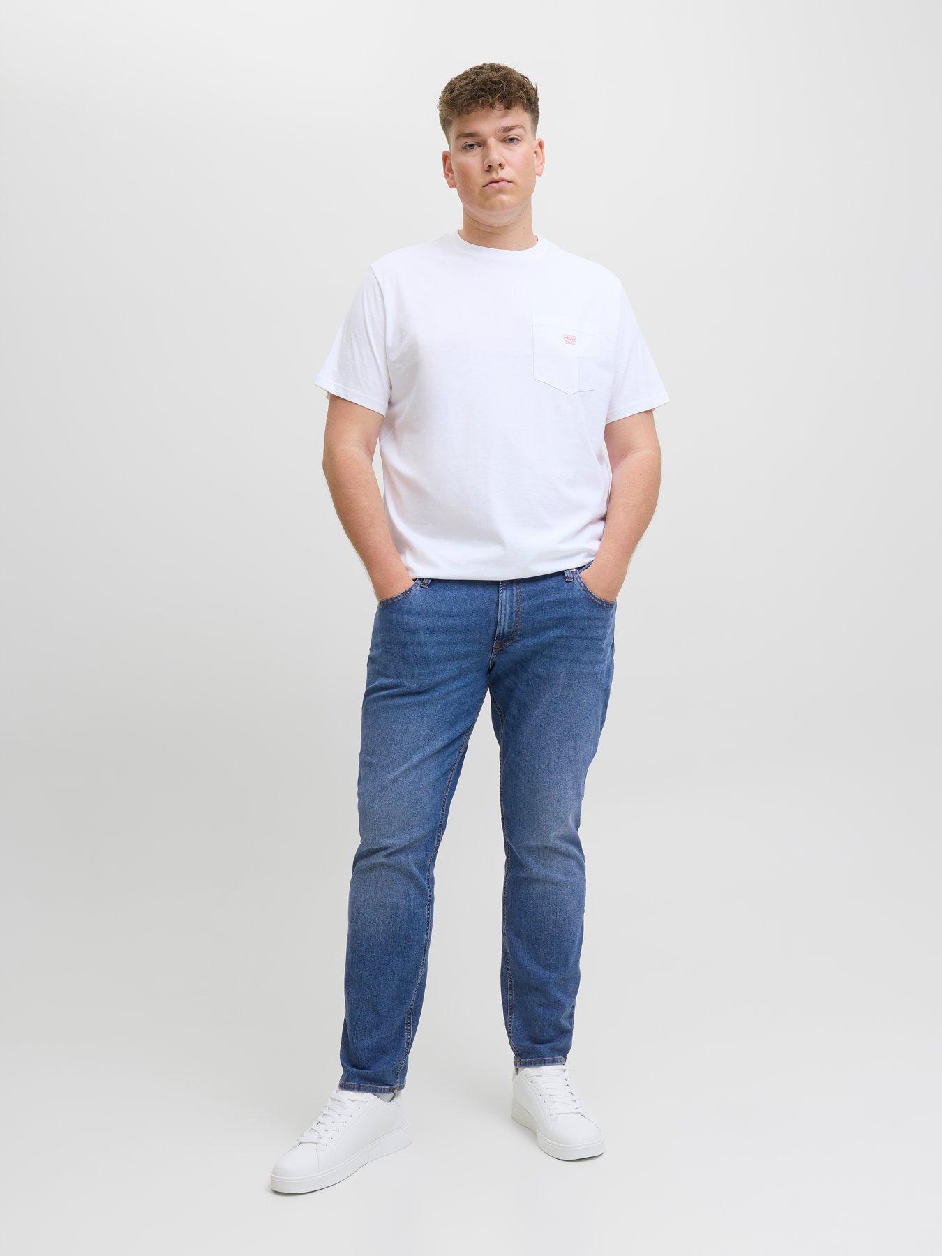 Image 3 of 5 of Jack & Jones Plus Glenn Original 223 Slim Fit Jeans - Blue